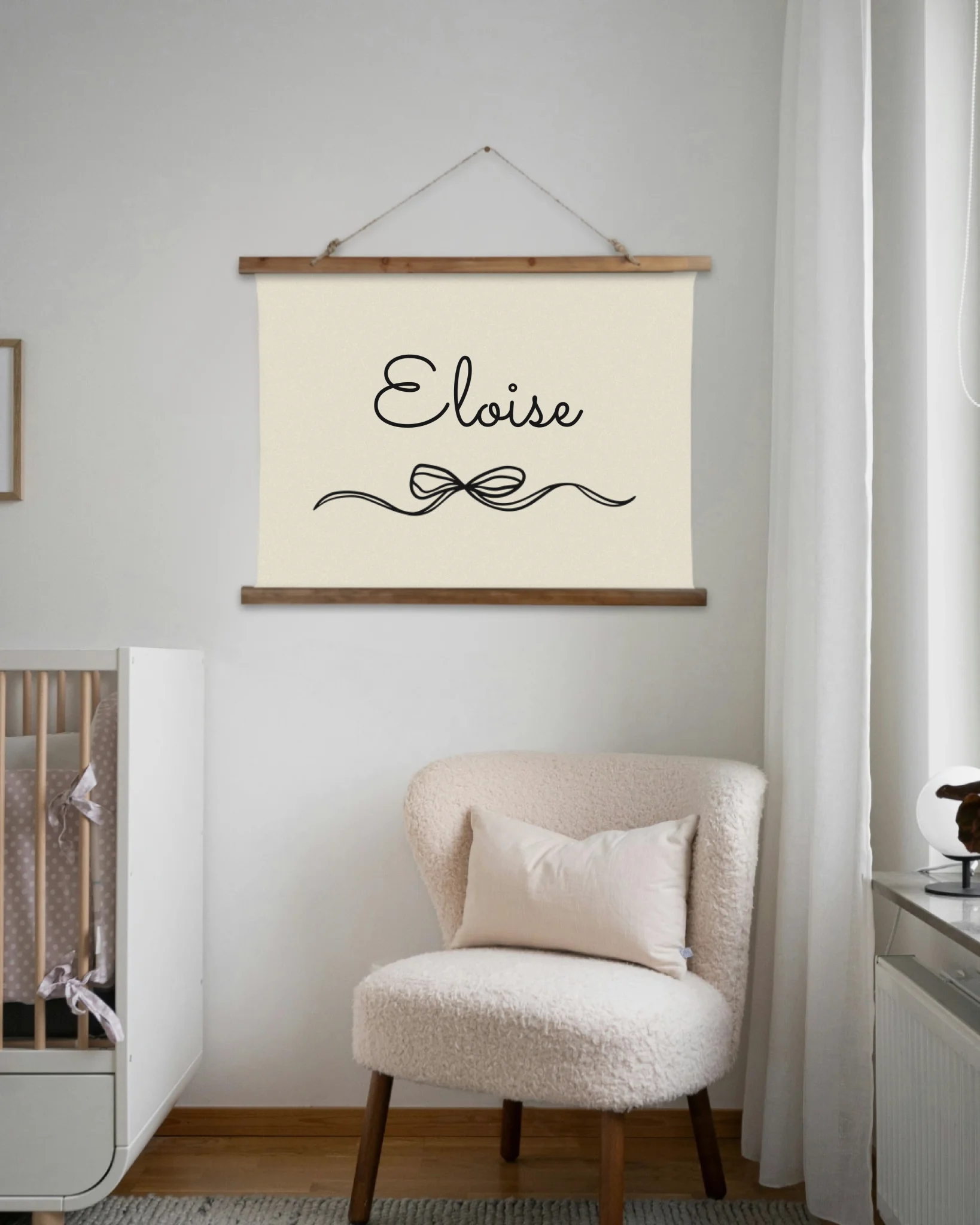 36x26 Wood Topped Tapestry Chair in Nursery Mockup
