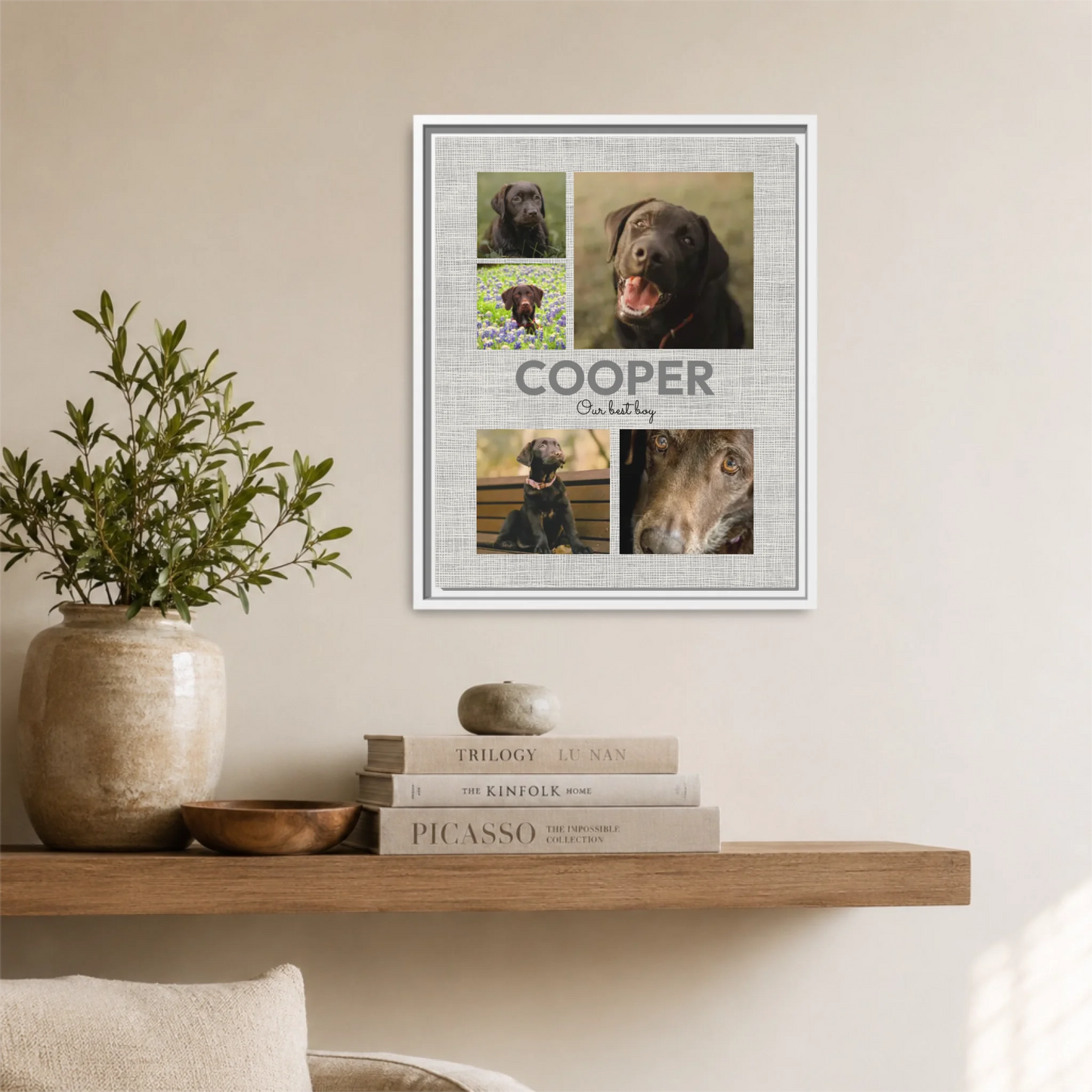 White Framed 16x20 Vertical Canvas (4.5) Mockup For TIB