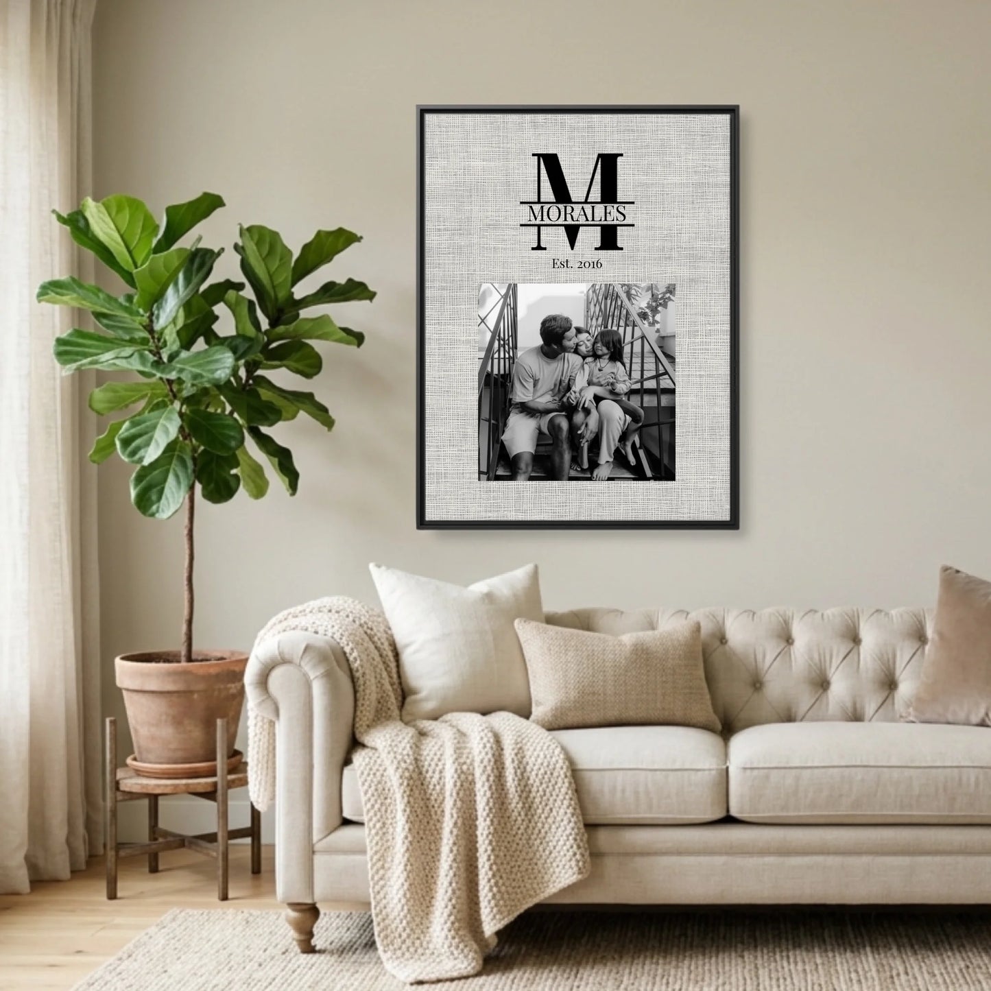 Black Framed 30x40 (3.4) Vertical Rectangular Canvas
