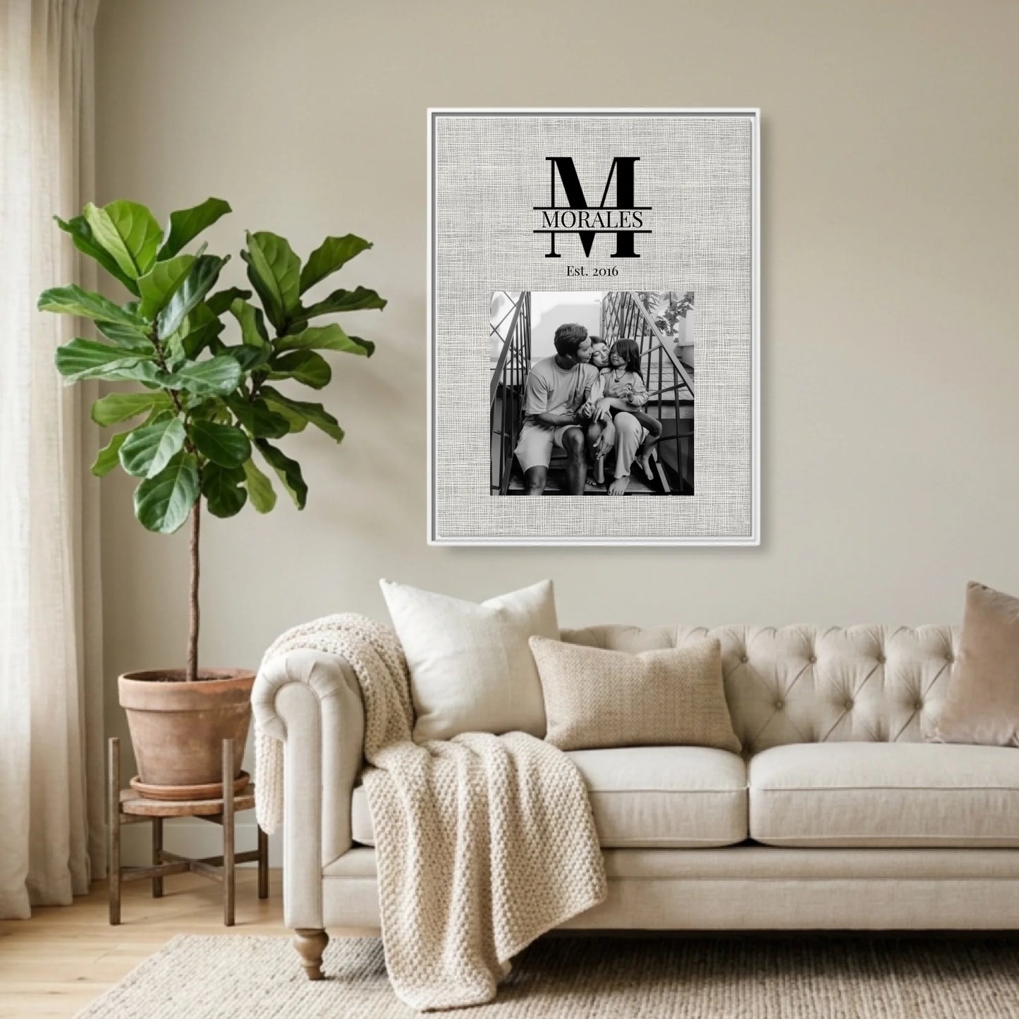 White Framed 30x40 (3.4) Vertical Rectangular Canvas