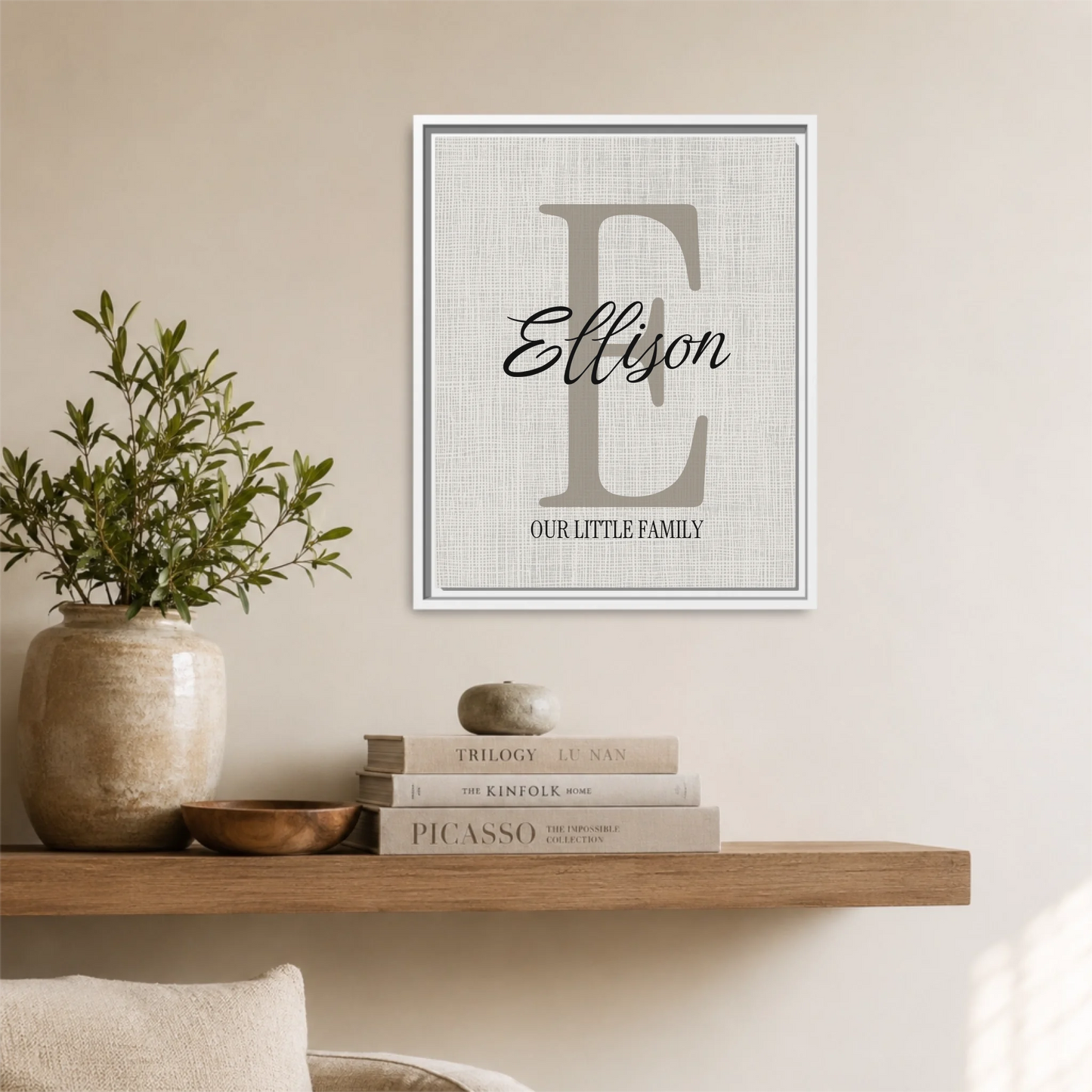 White Framed 16x20 Vertical Canvas (4.5) Mockup For TIB