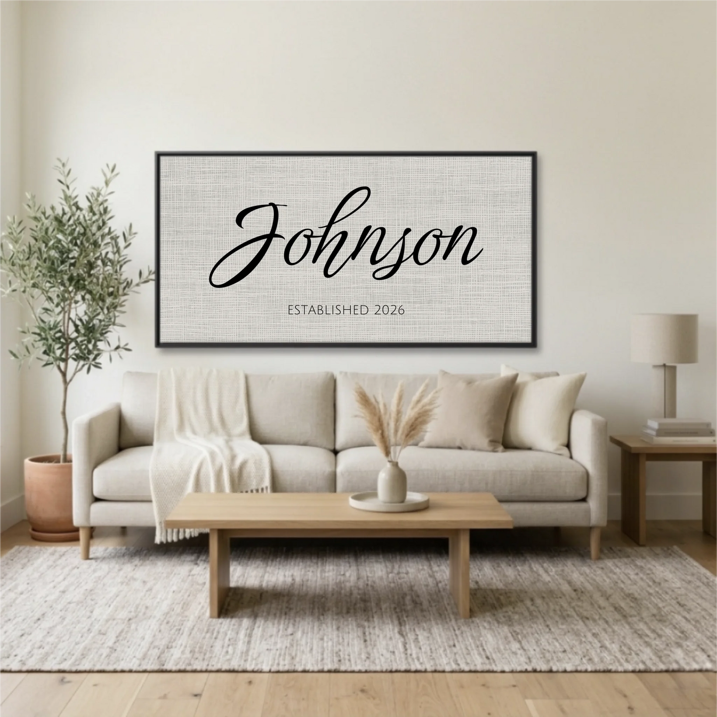 Living Room Black Framed Wide Format 2.1 Mockup