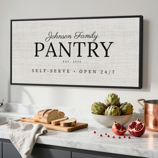 Kitchen Black Framed Wide Format 2.1 Canvas Mockup