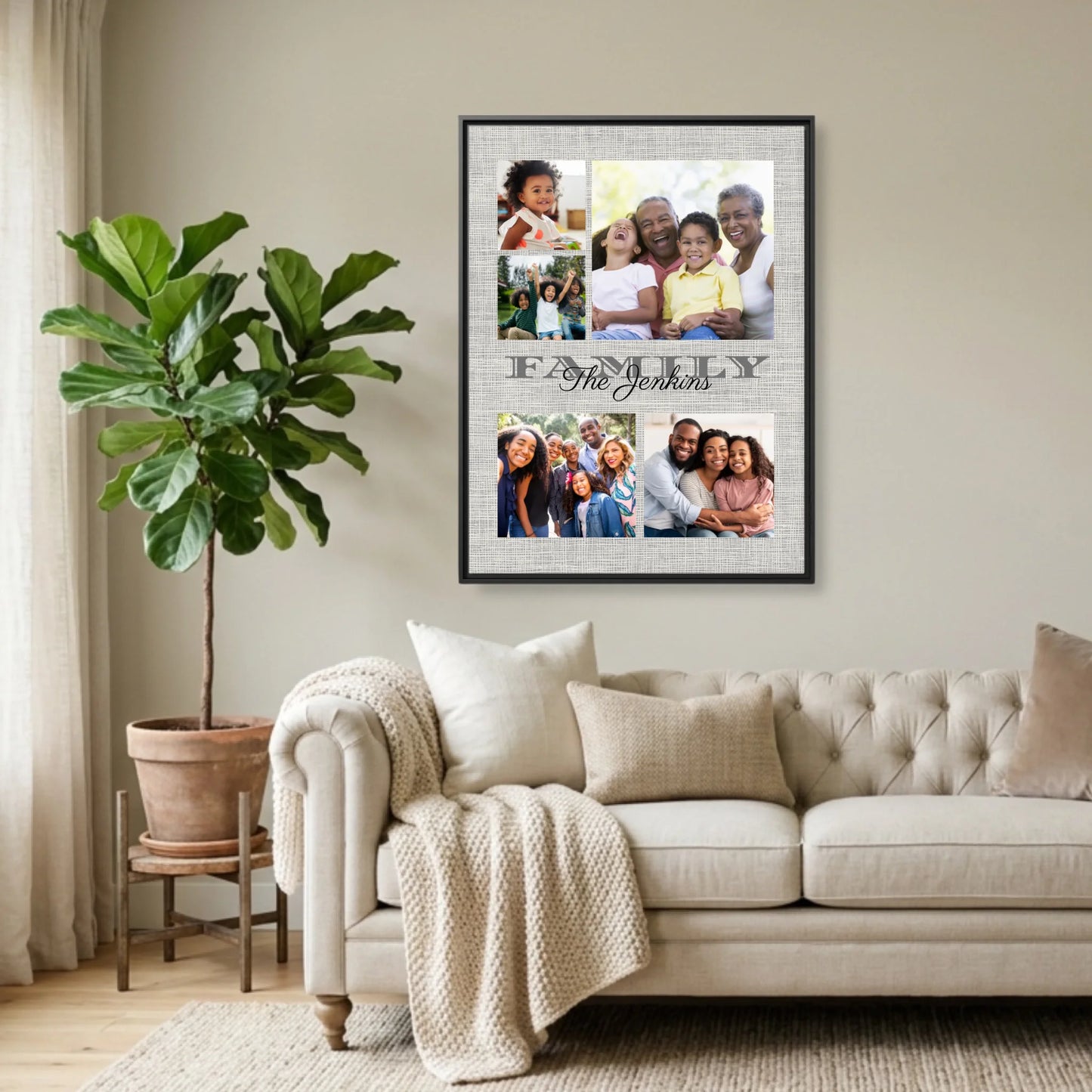 Black Framed 30x40 (3.4) Vertical Rectangular Canvas