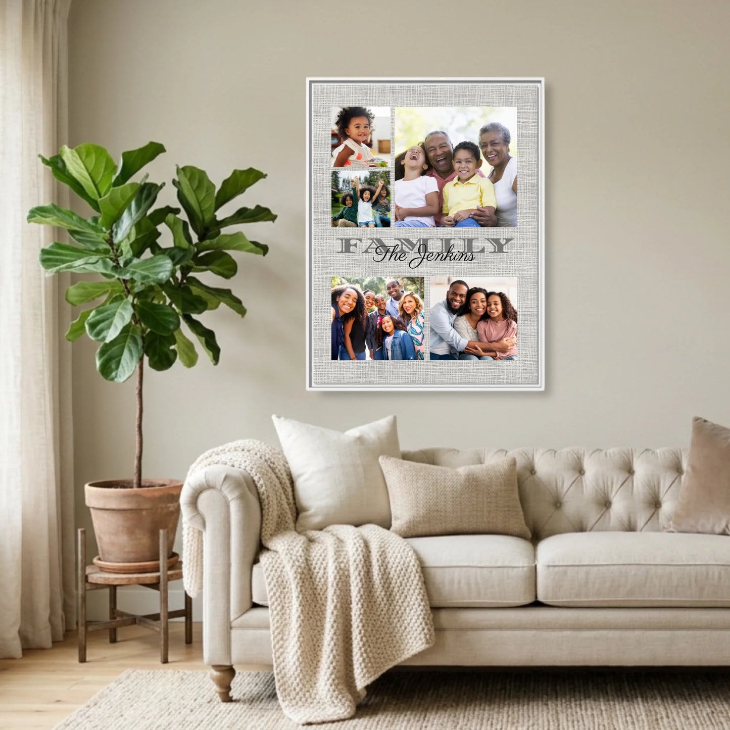 White Framed 30x40 (3.4) Vertical Rectangular Canvas