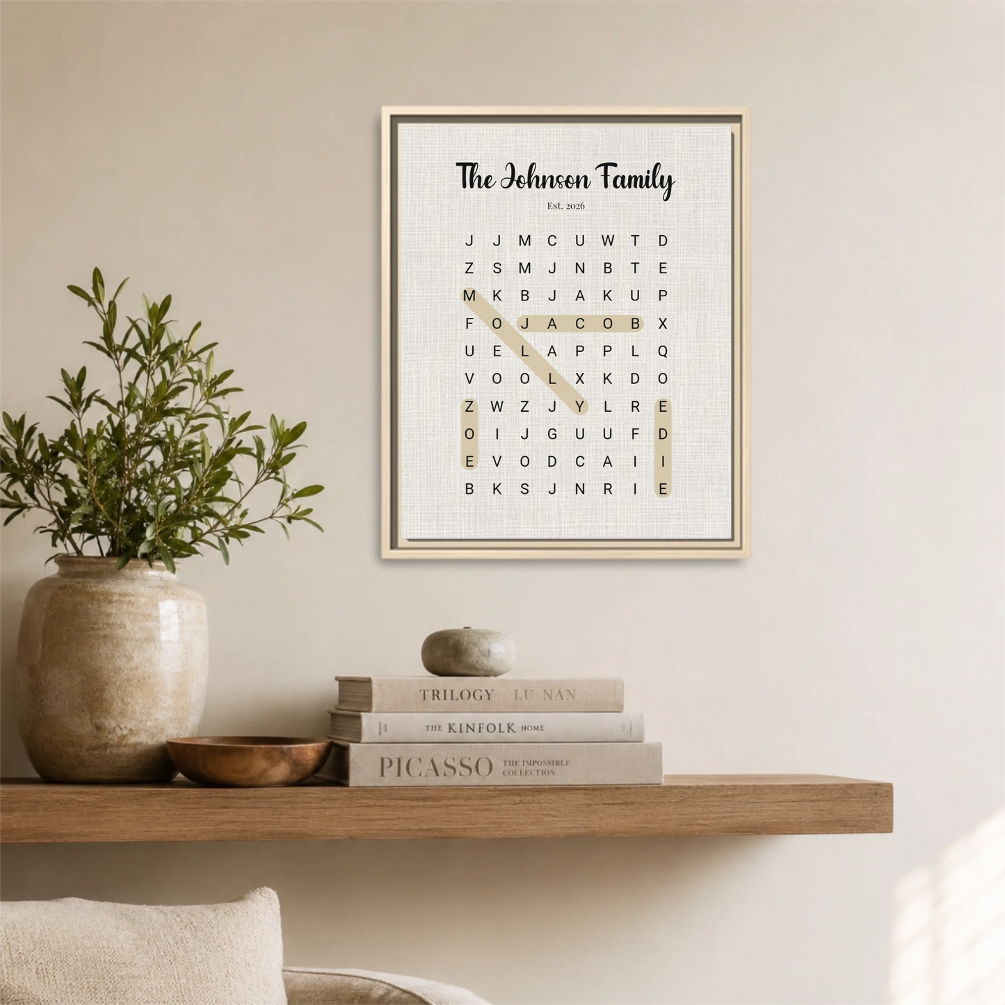 Natural Framed 16x20 Vertical Canvas (4.5) Mockup For TIB