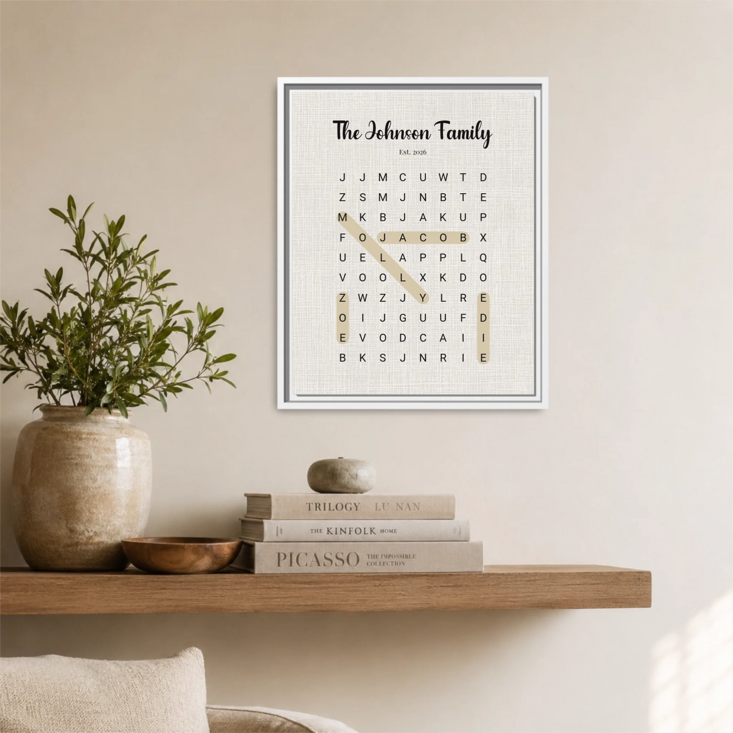 White Framed 16x20 Vertical Canvas (4.5) Mockup For TIB