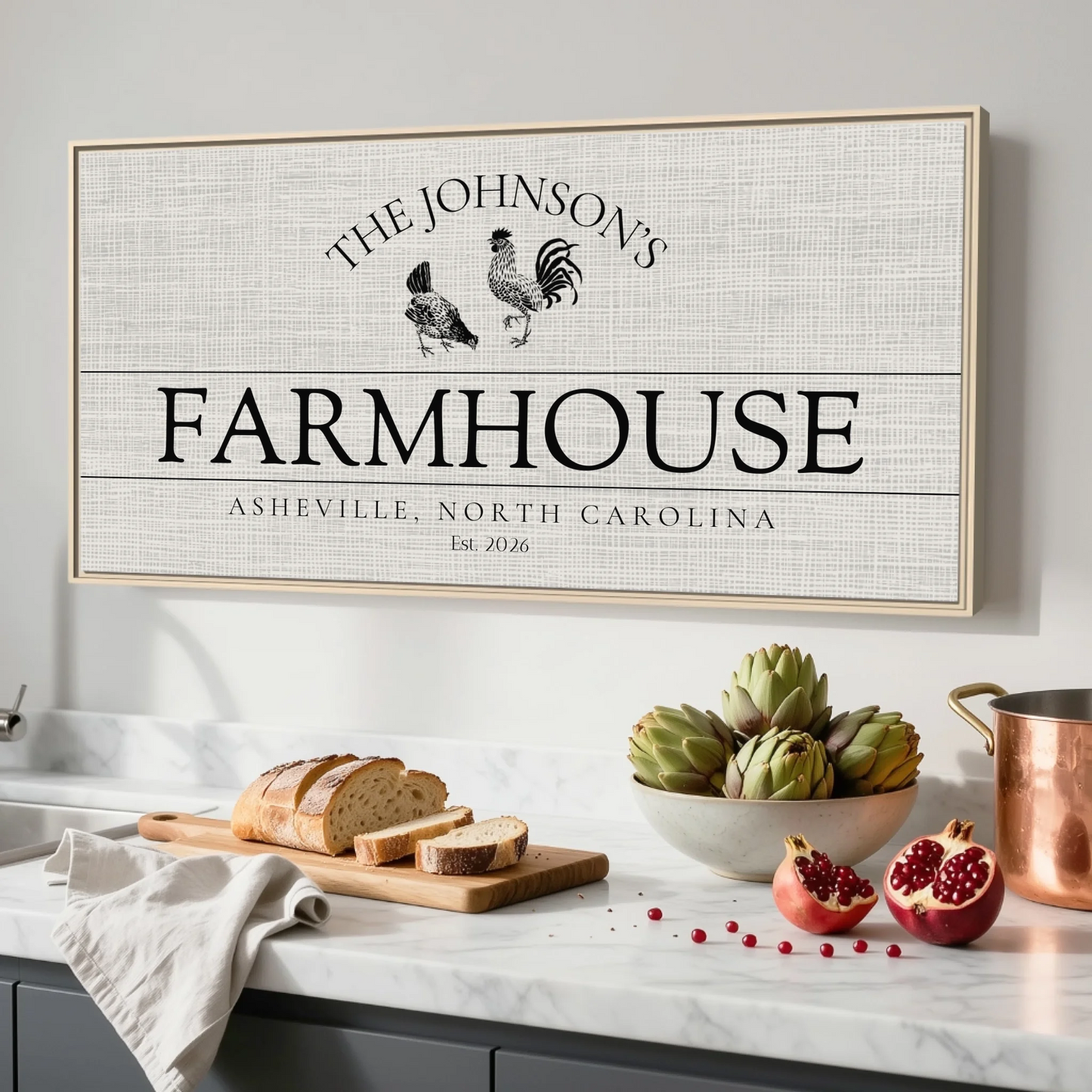 Kitchen Natural Framed Wide Format 2.1 Canvas Mockup