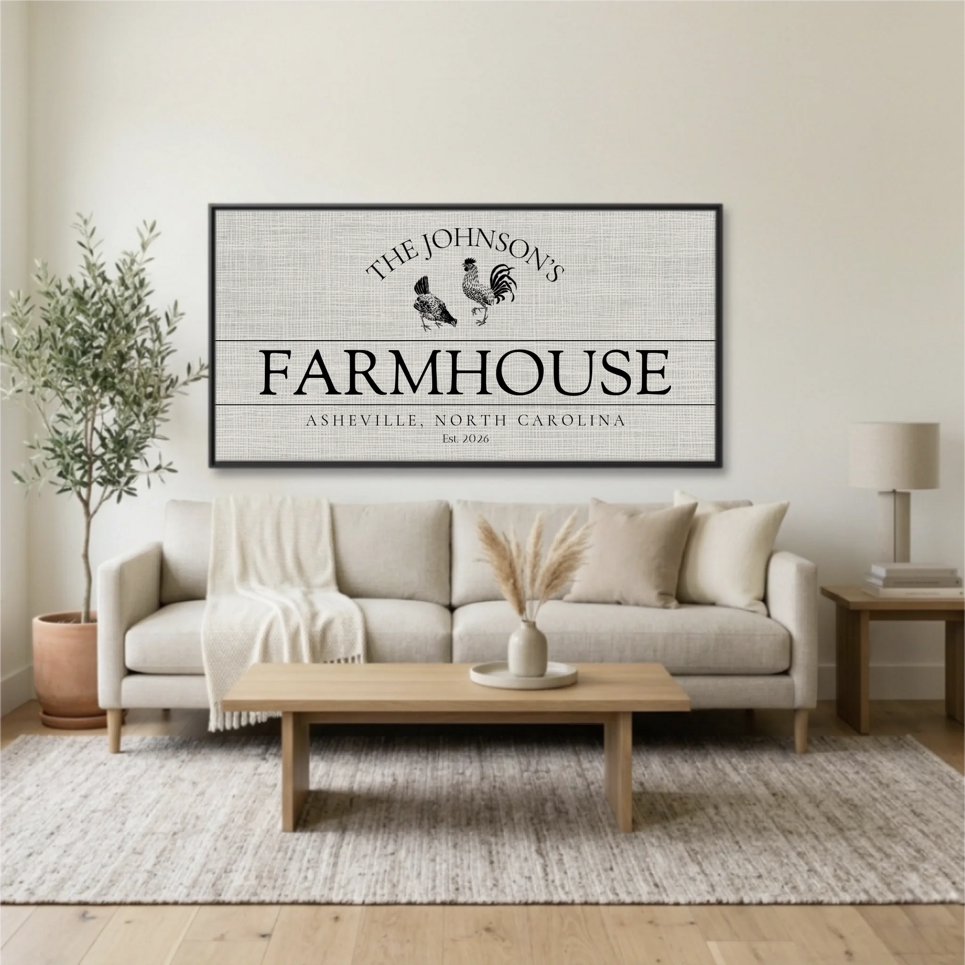 Living Room Black Framed Wide Format 2.1 Mockup