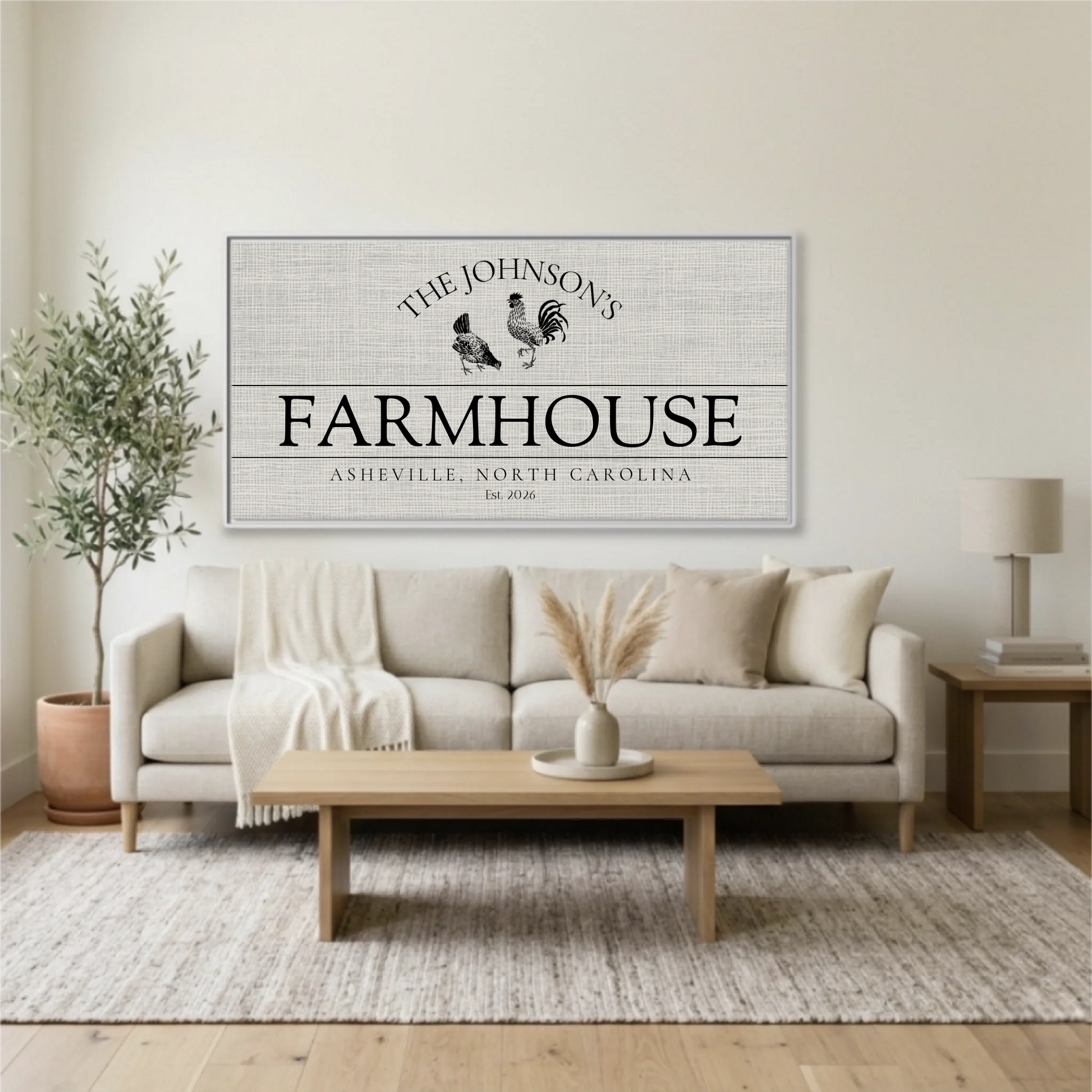 Living Room White Framed Wide Format 2.1 Mockup