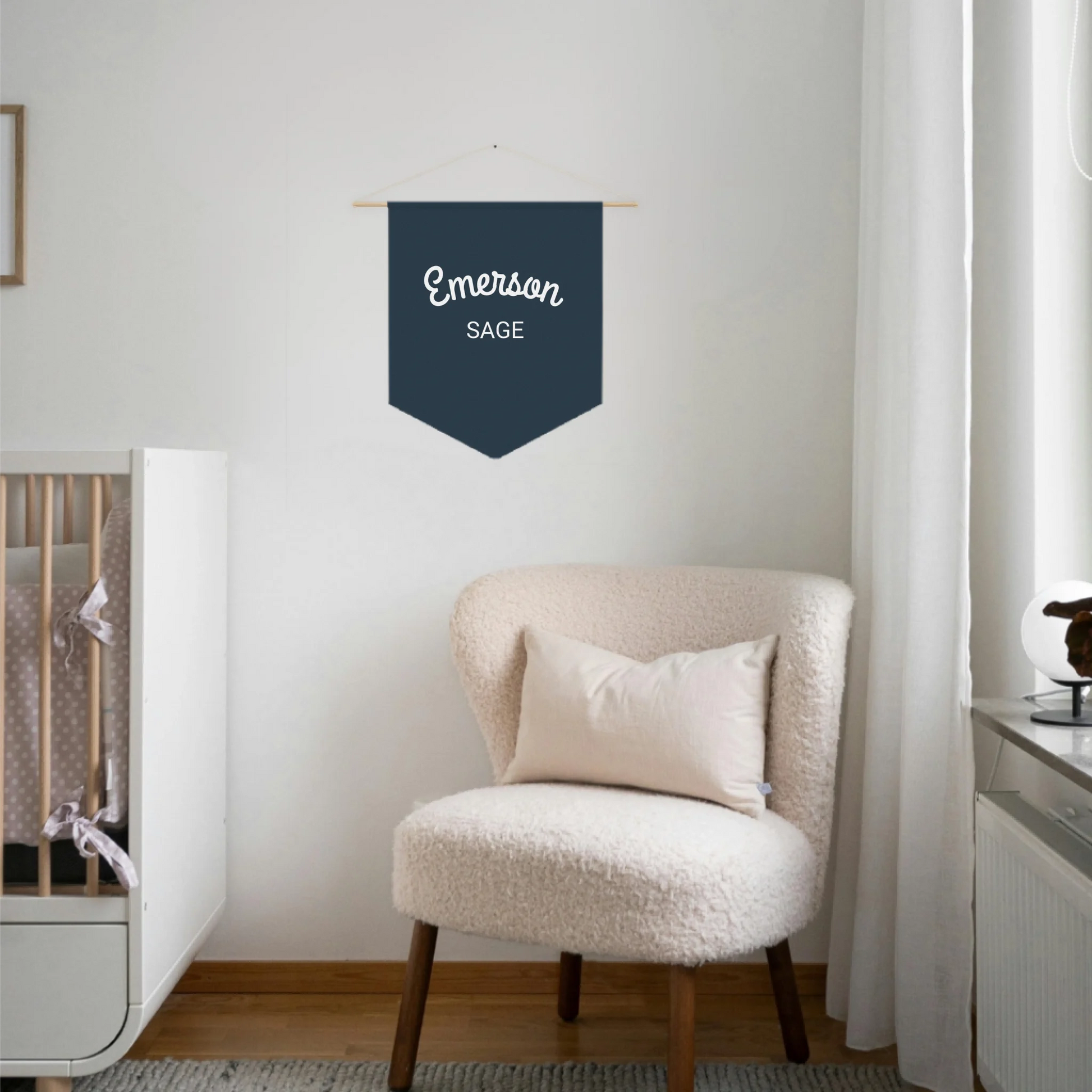 Pennant Mockup Chair in Nursery