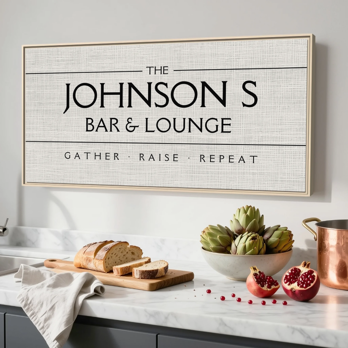 Kitchen Natural Framed Wide Format 2.1 Canvas Mockup