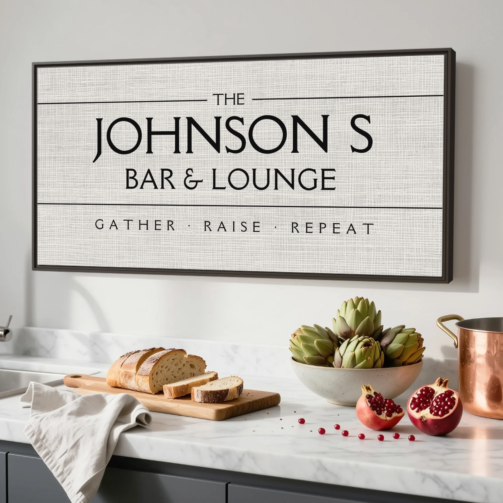 Kitchen Espresso Framed Wide Format 2.1 Canvas Mockup