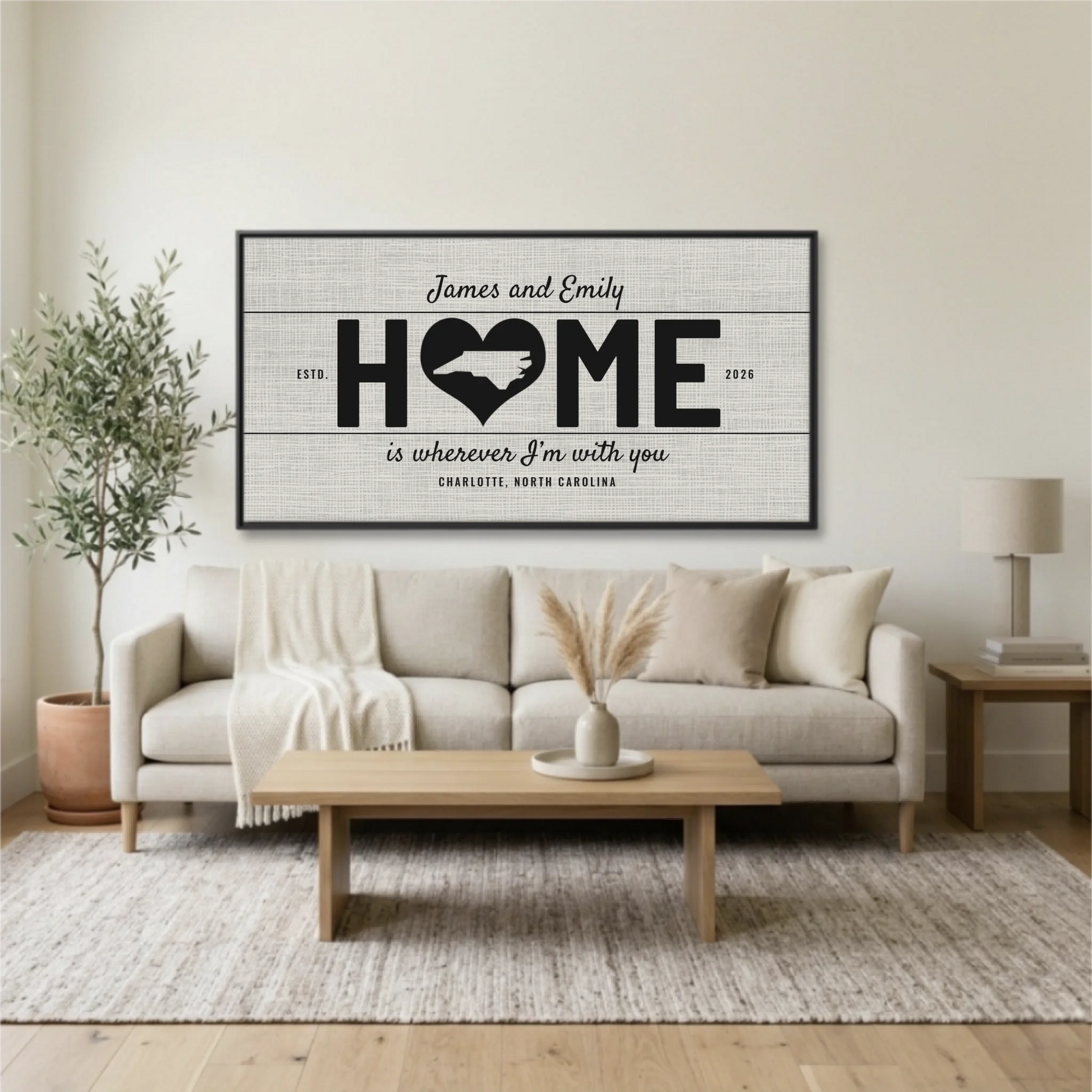 Living Room Black Framed Wide Format 2.1 Mockup