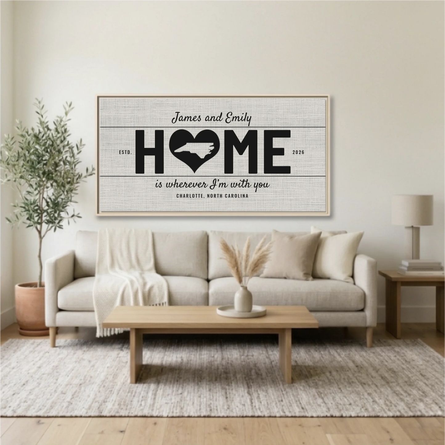 Living Room Natural Framed Wide Format 2.1 Mockup