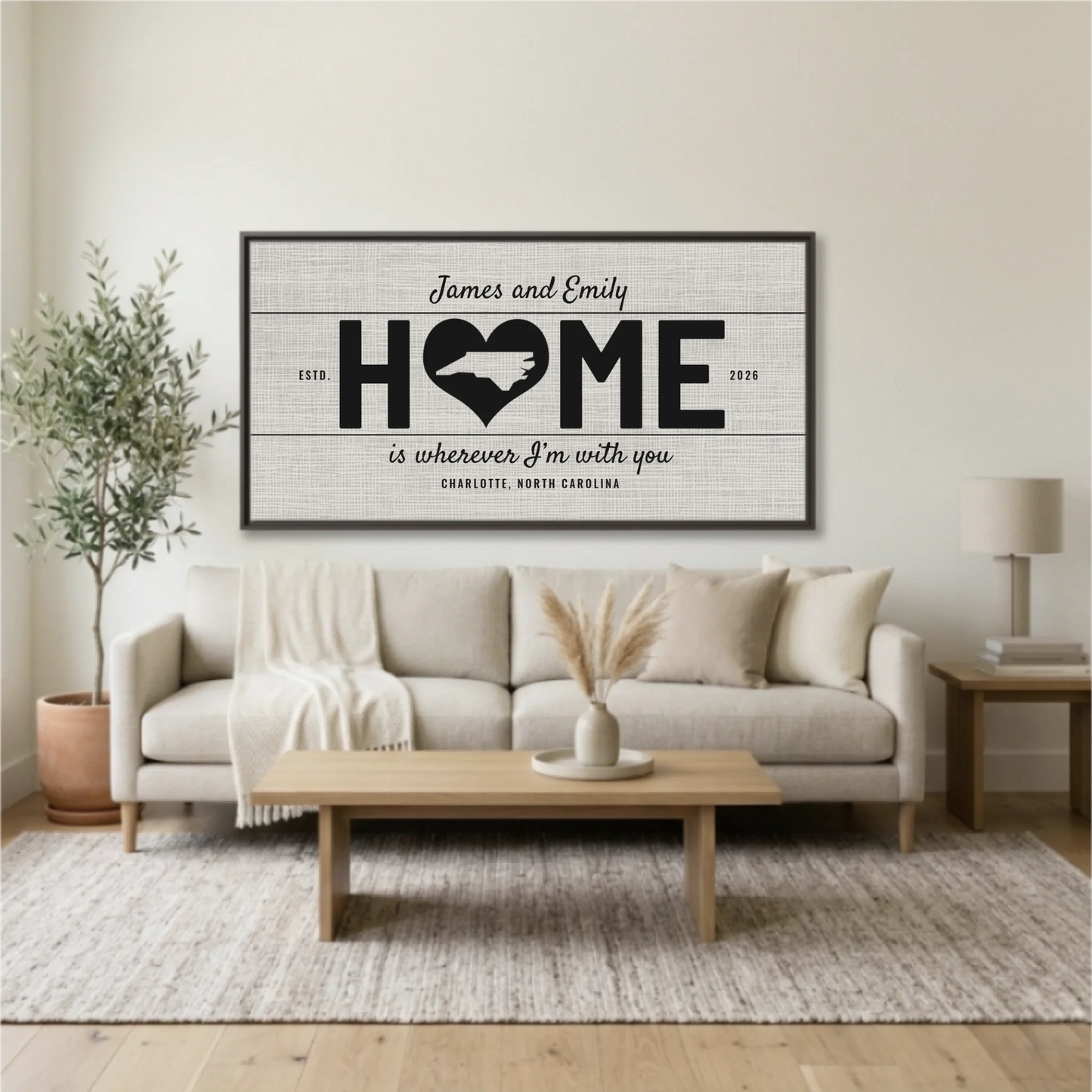 Living Room Espresso Framed Wide Format 2.1 Mockup