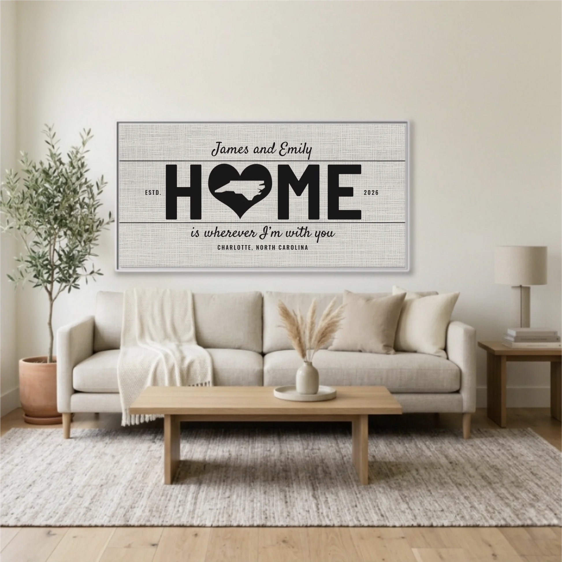 Living Room White Framed Wide Format 2.1 Mockup