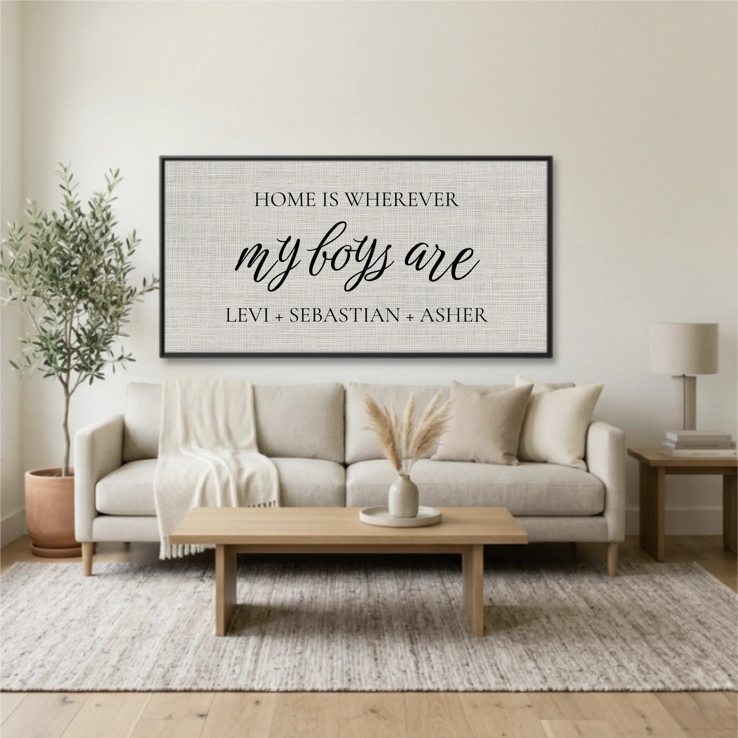 Living Room Black Framed Wide Format 2.1 Mockup