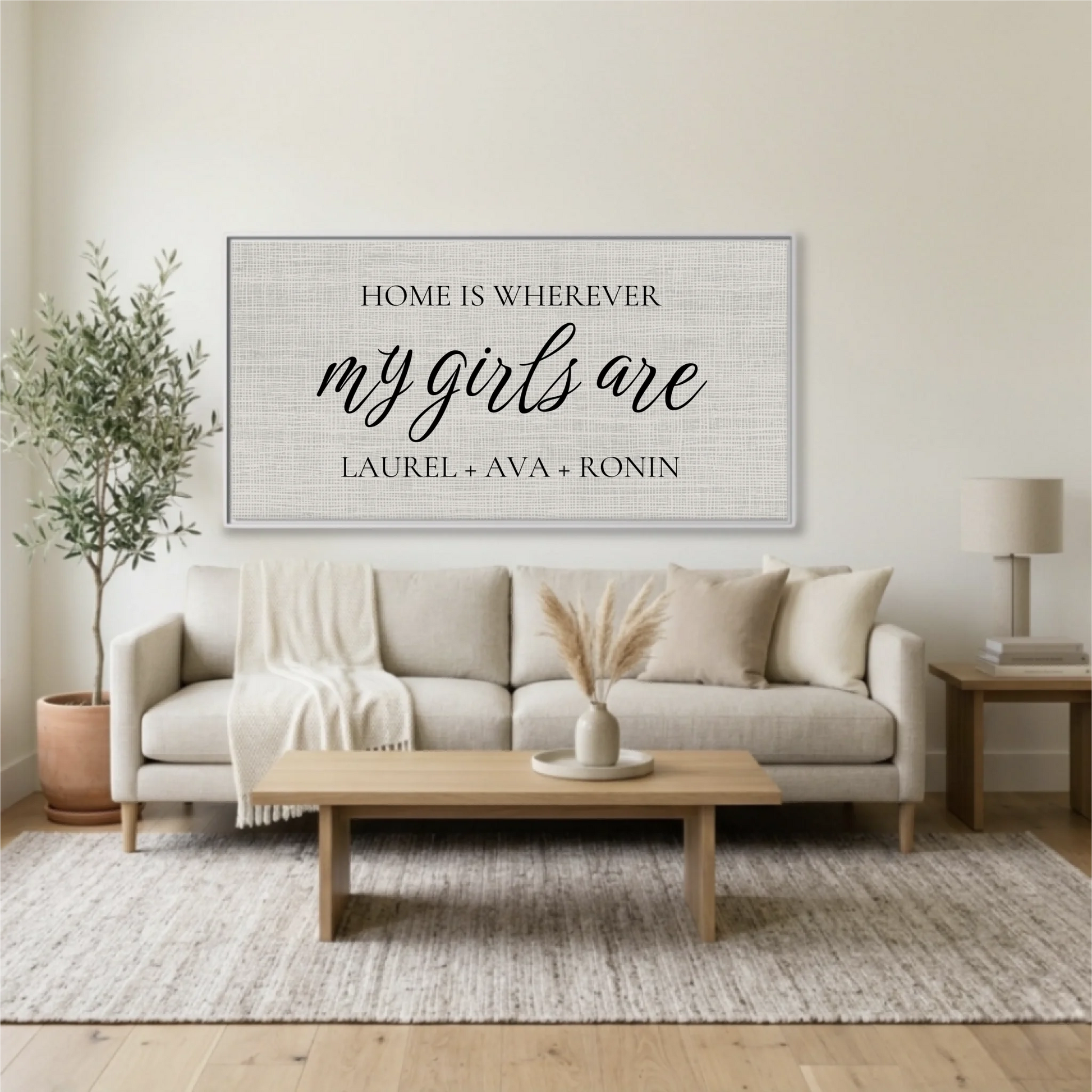 Living Room White Framed Wide Format 2.1 Mockup