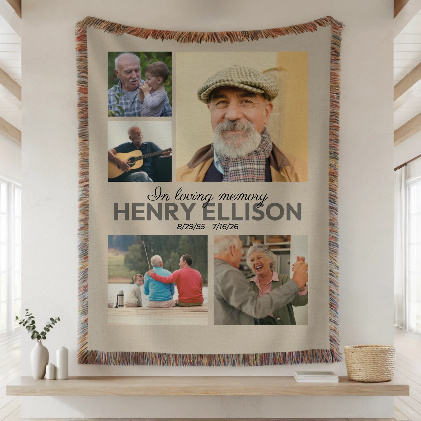 Woven Blanket Lifestyle Closeup Mockup