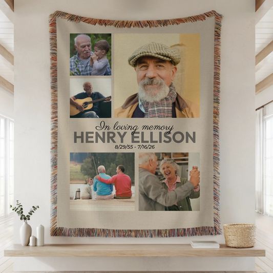 Woven Blanket Lifestyle Closeup Mockup