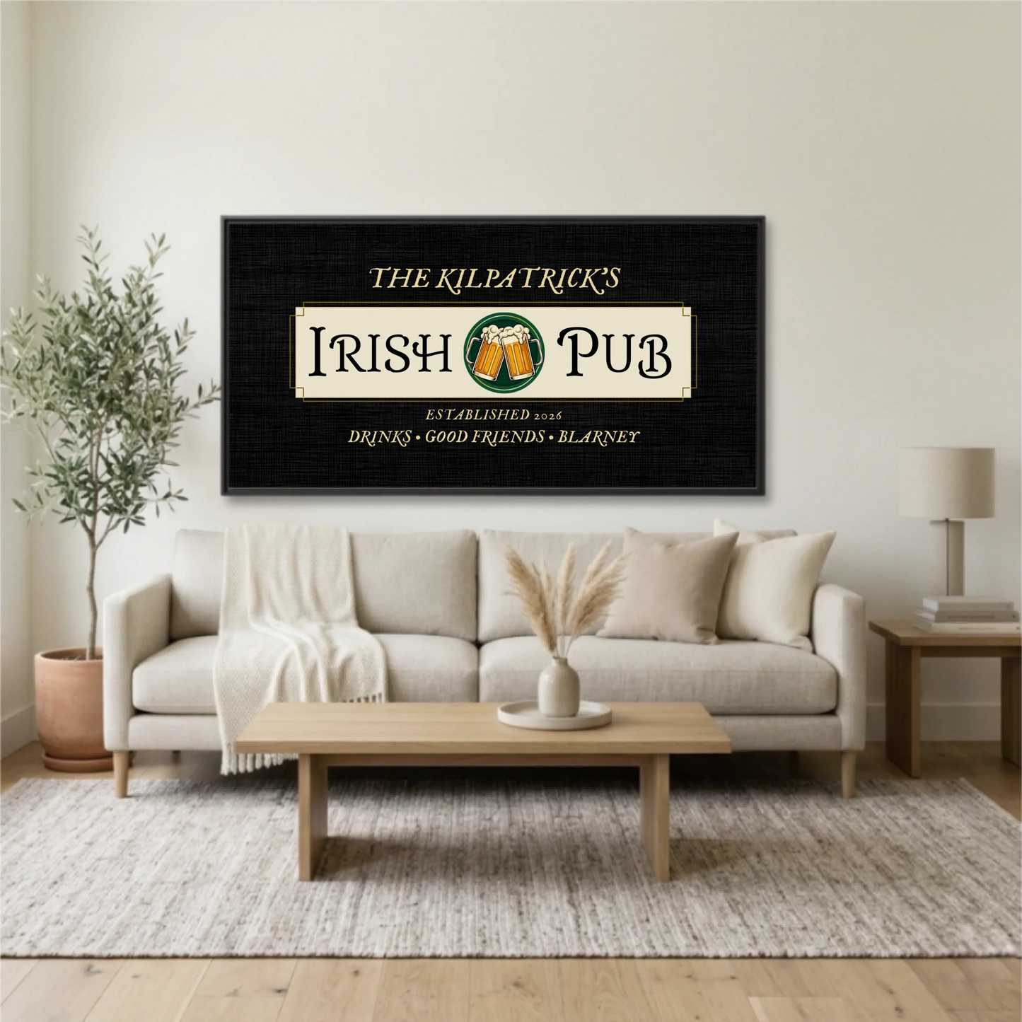 Living Room Black Framed Wide Format 2.1 Mockup