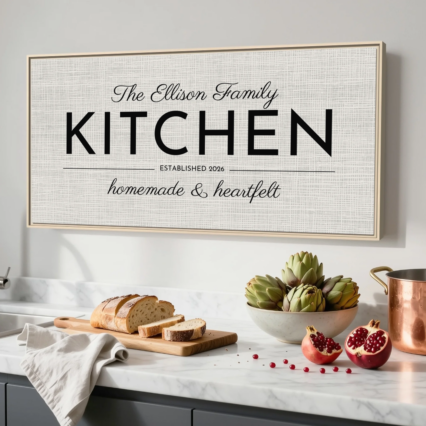 Kitchen Natural Framed Wide Format 2.1 Canvas Mockup
