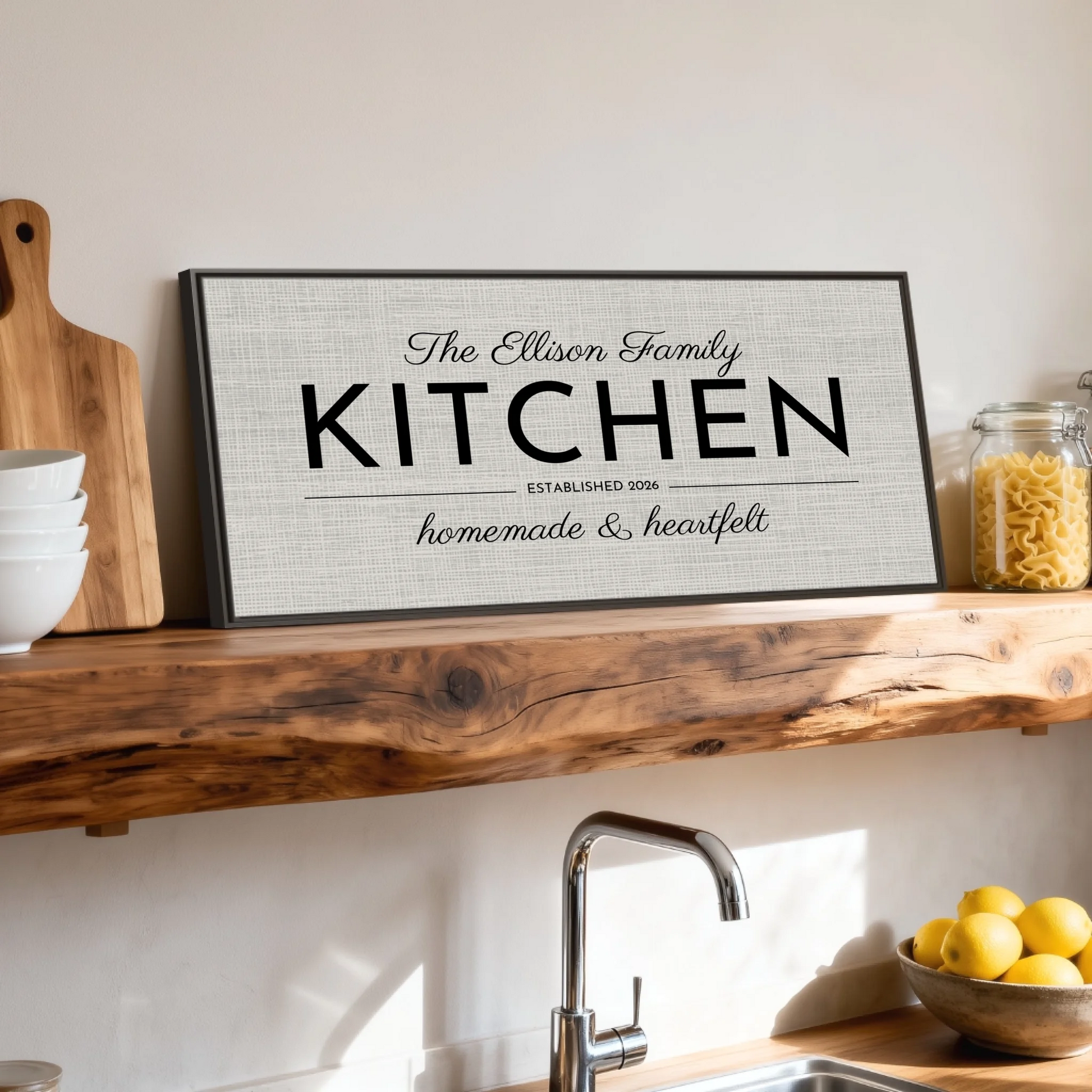 Shelf over kitchen sink espresso framed wide format 2.1