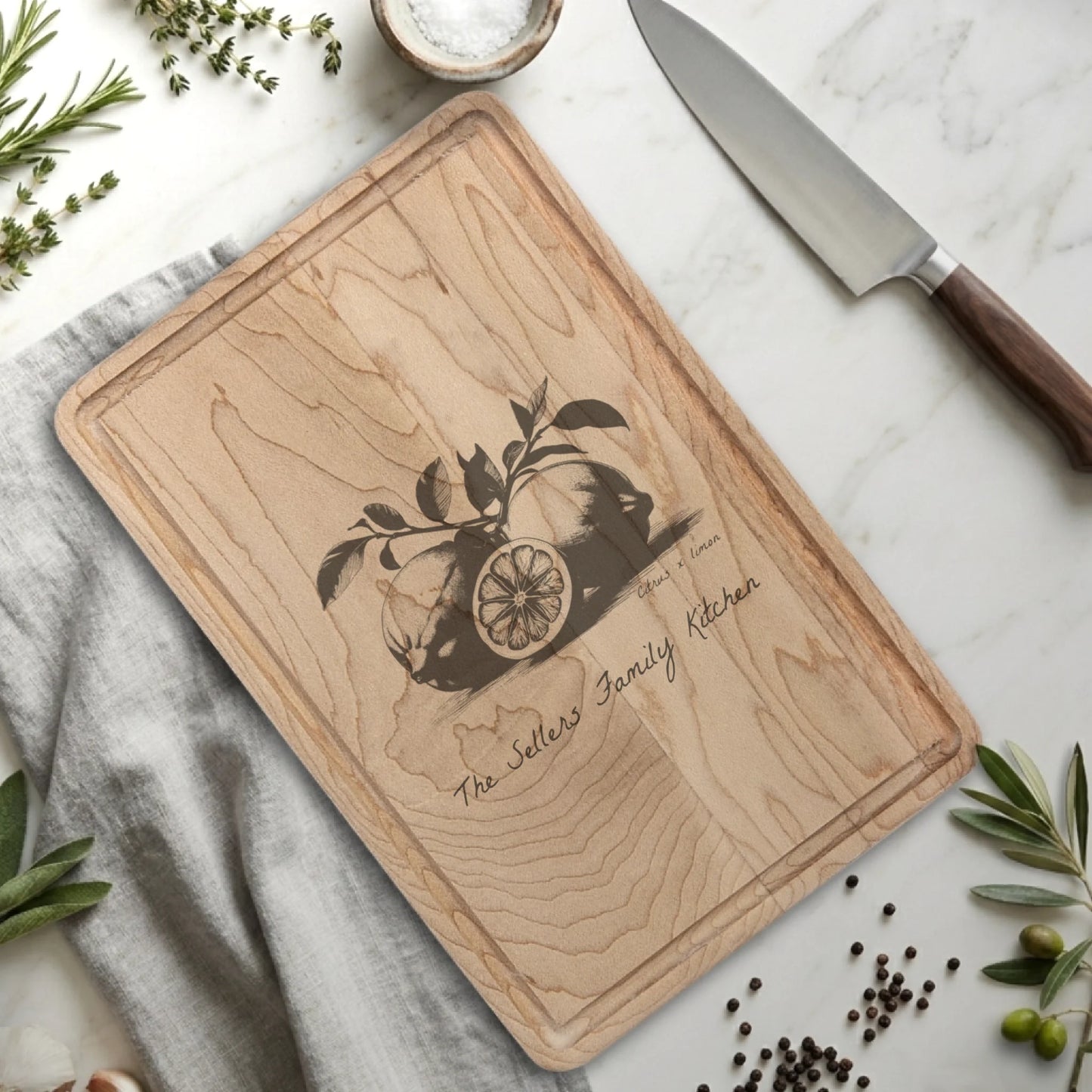 Rectangle Cutting Board with Drip Maple for TIB