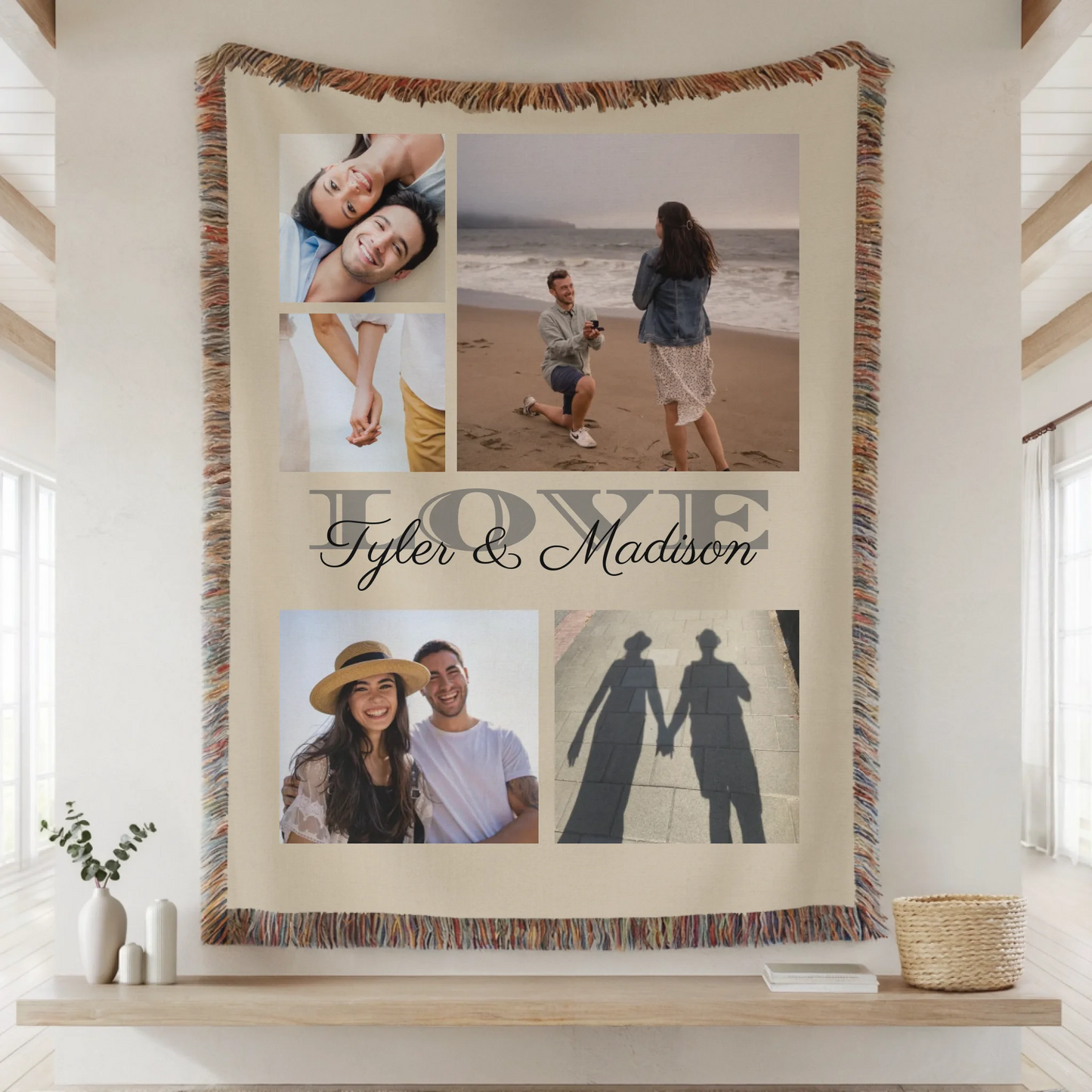 Woven Blanket Lifestyle Closeup Mockup
