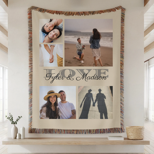 Woven Blanket Lifestyle Closeup Mockup