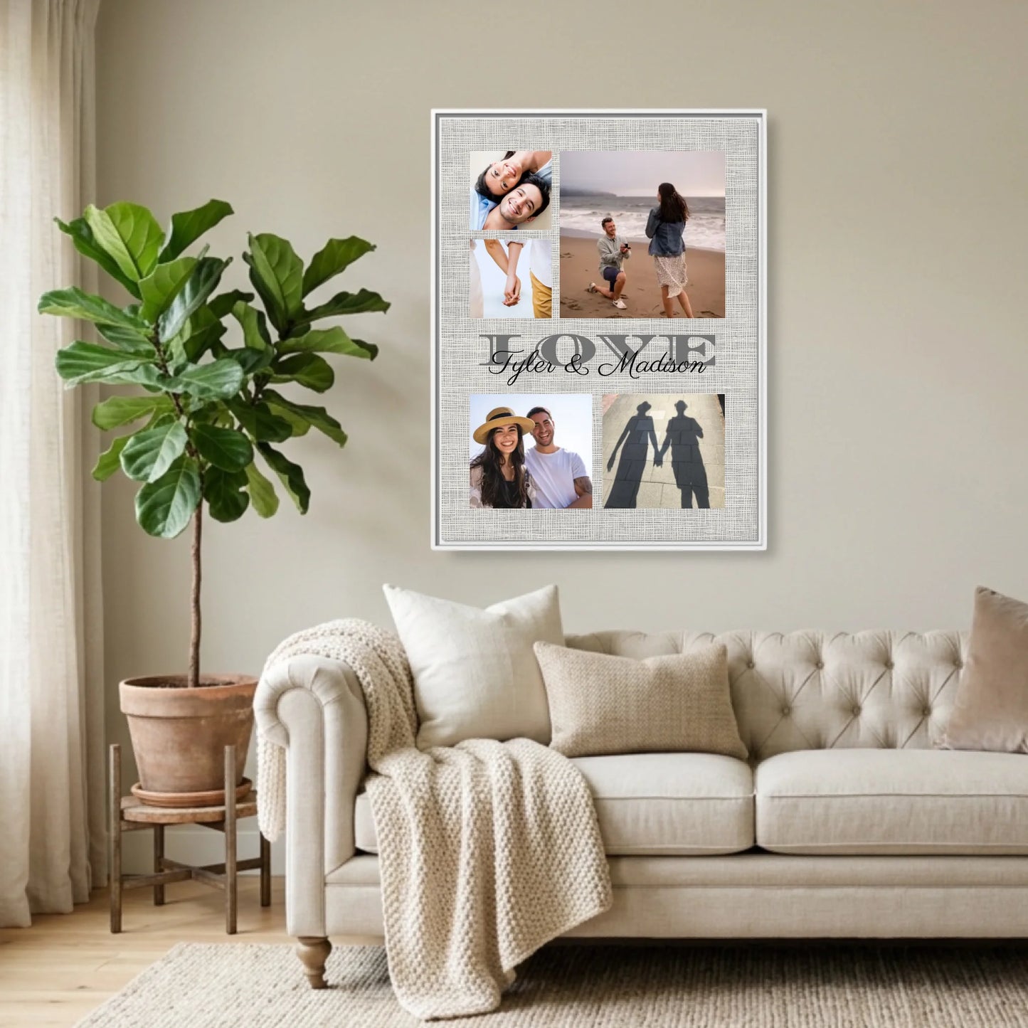 White Framed 30x40 (3.4) Vertical Rectangular Canvas