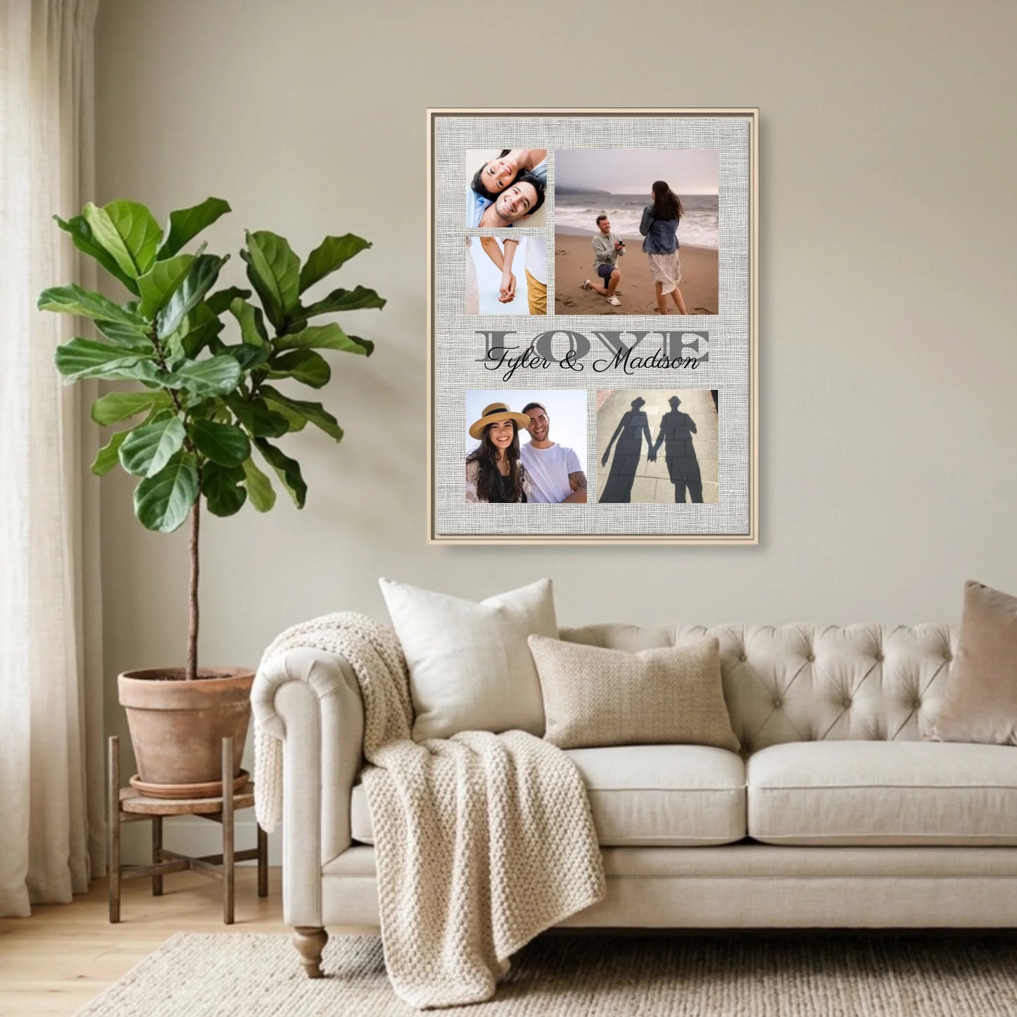 Natural Framed 30x40 (3.4) Vertical Rectangular Canvas