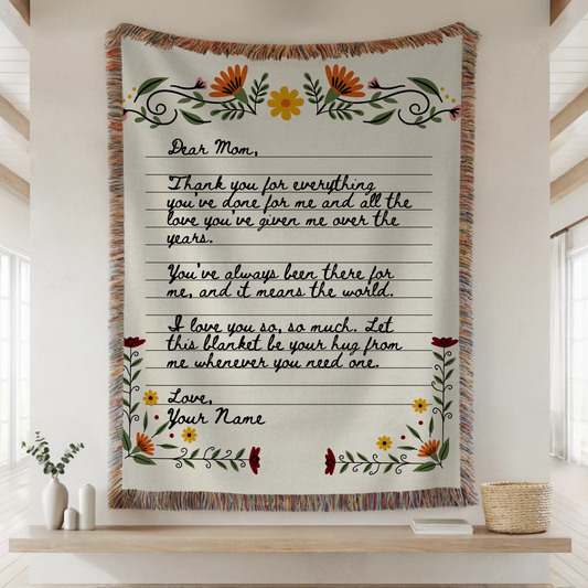 Woven Blanket Lifestyle Closeup Mockup