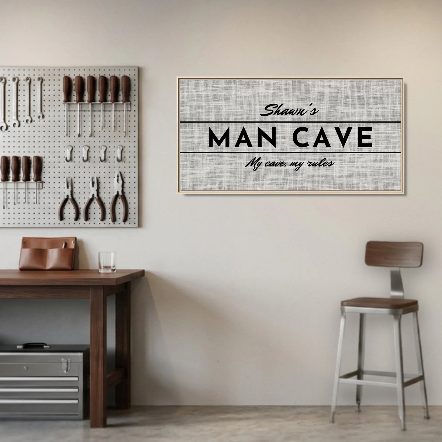 Garage Natural Framed Wide Format 2.1 Canvas Mockup