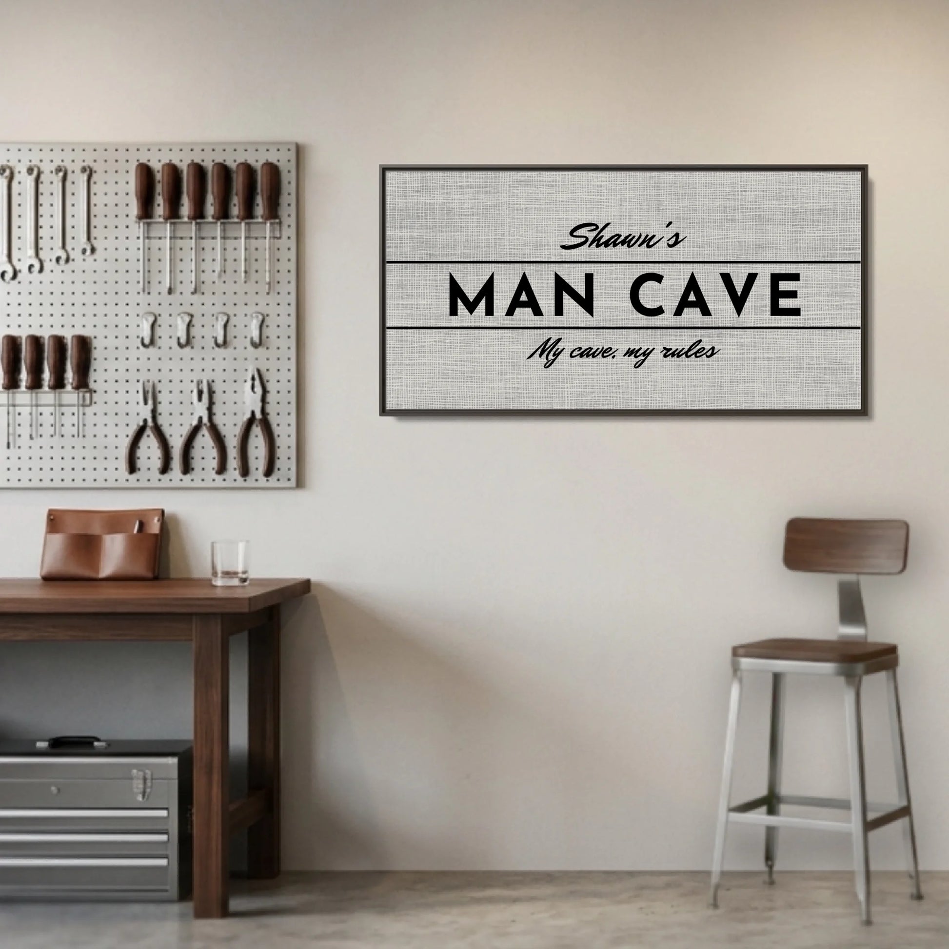 Garage Espresso Framed Wide Format 2.1 Canvas Mockup