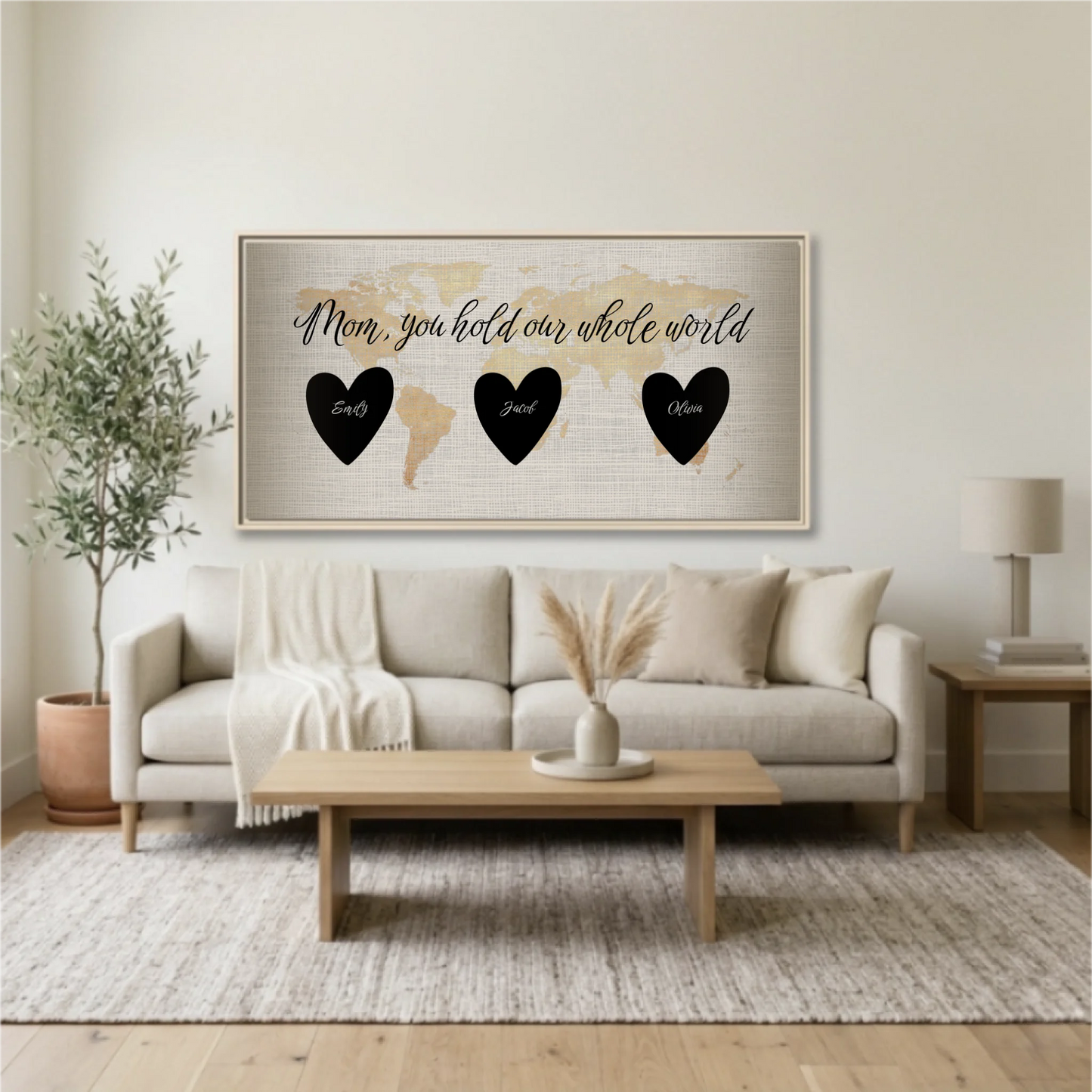 Living Room Natural Framed Wide Format 2.1 Mockup