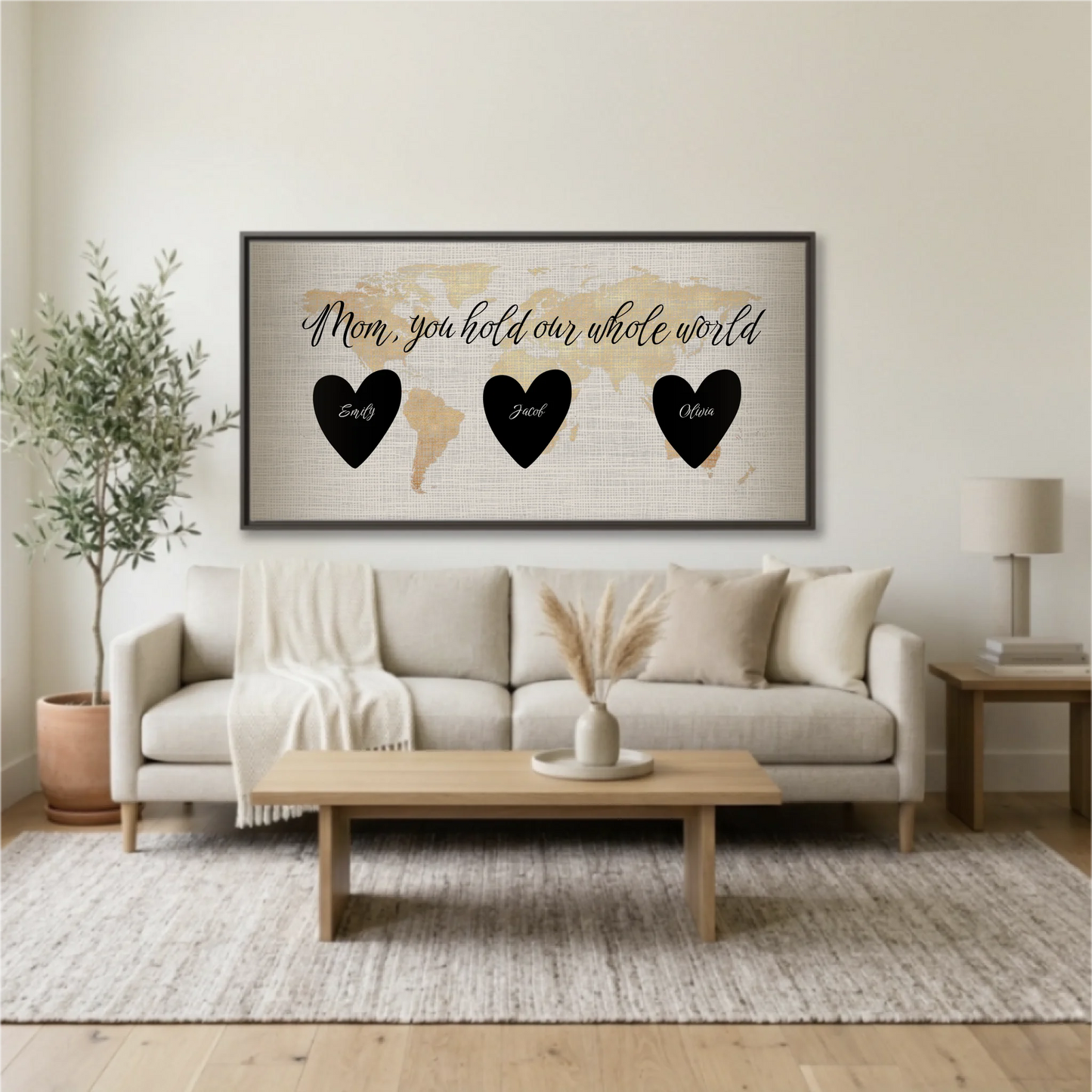 Living Room Espresso Framed Wide Format 2.1 Mockup