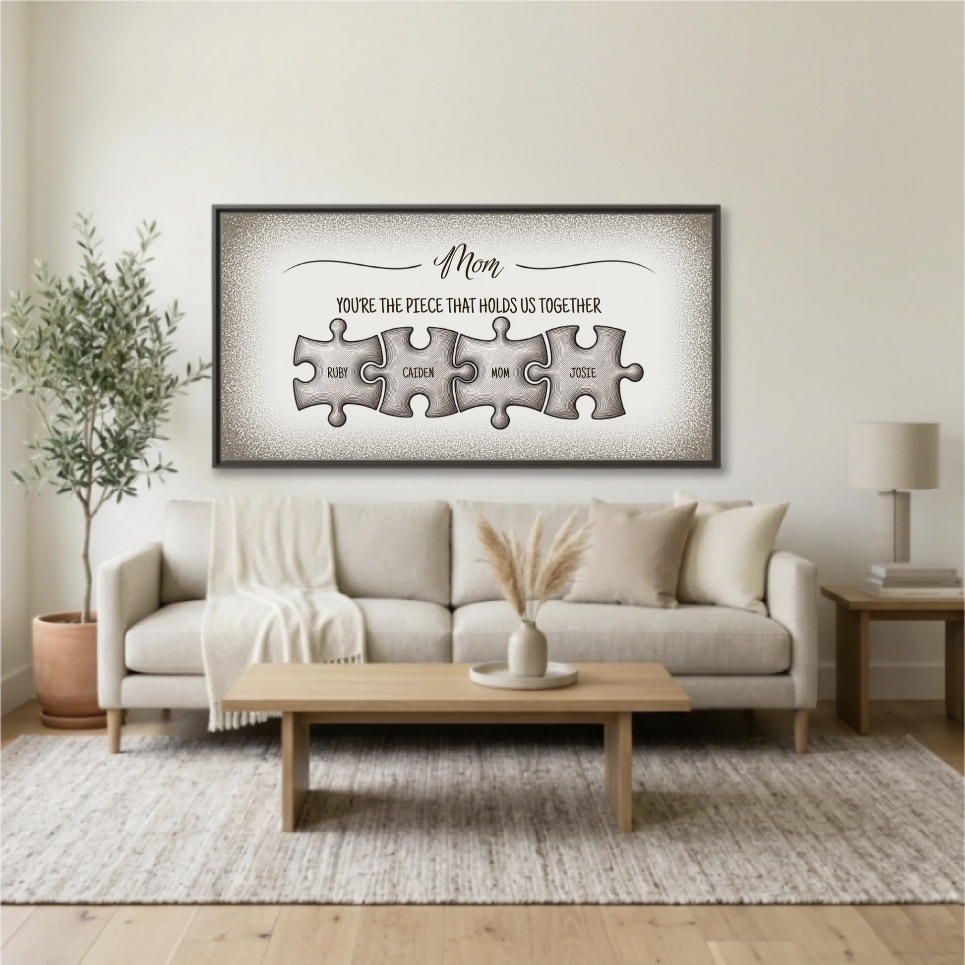 Living Room Espresso Framed Wide Format 2.1 Mockup