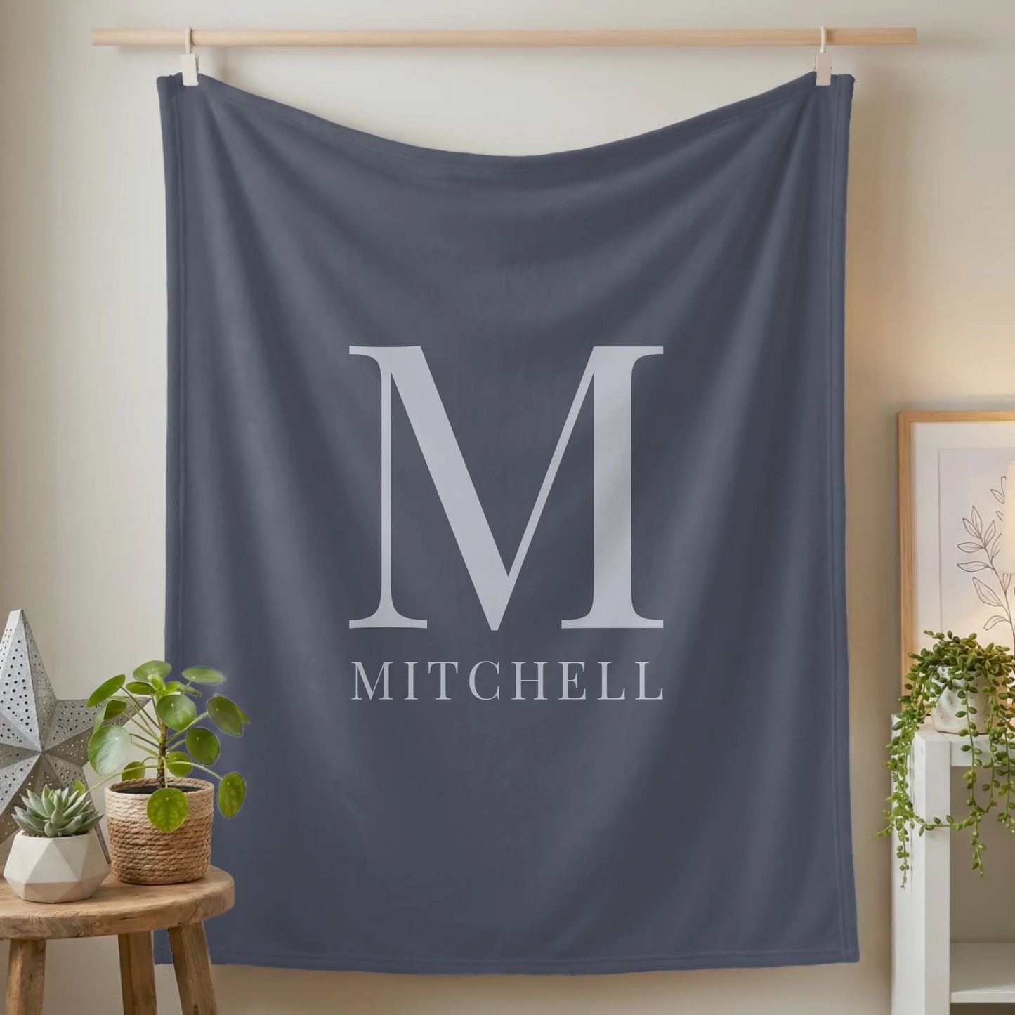 Fleece Blanket Small on Wall Lifestyle Closeup