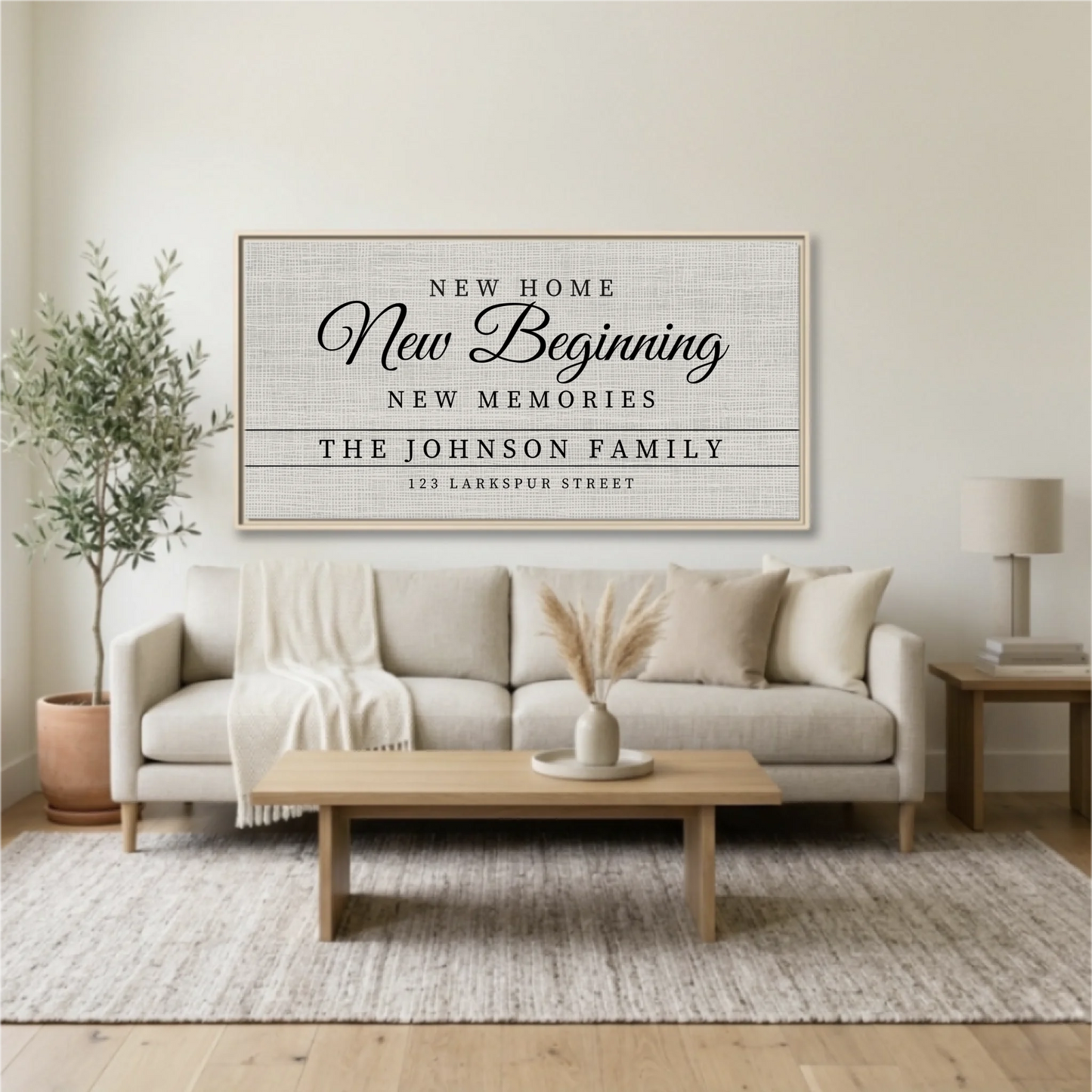 Living Room Natural Framed Wide Format 2.1 Mockup