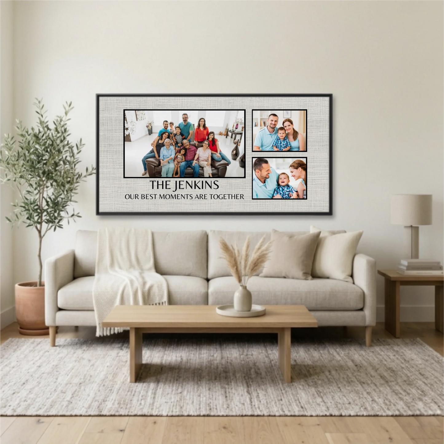 Living Room Black Framed Wide Format 2.1 Mockup