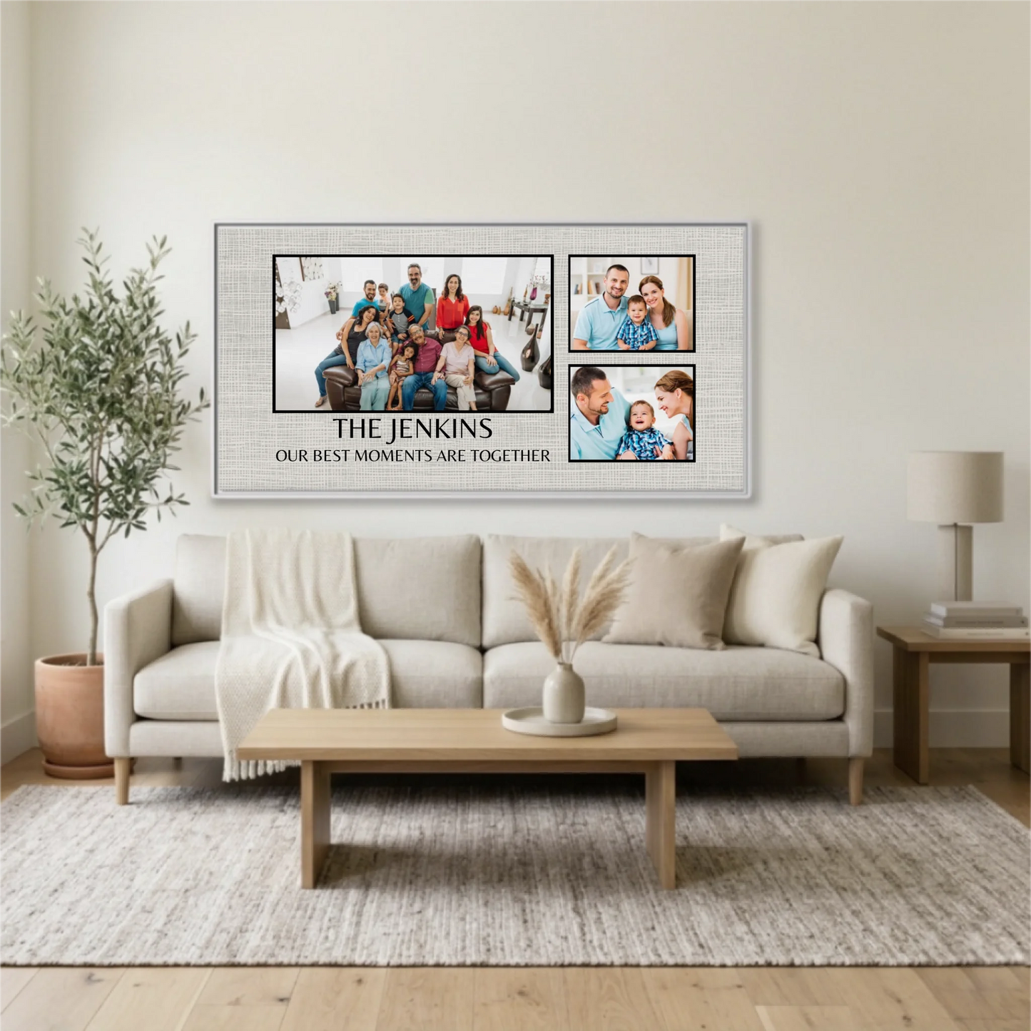 Living Room White Framed Wide Format 2.1 Mockup