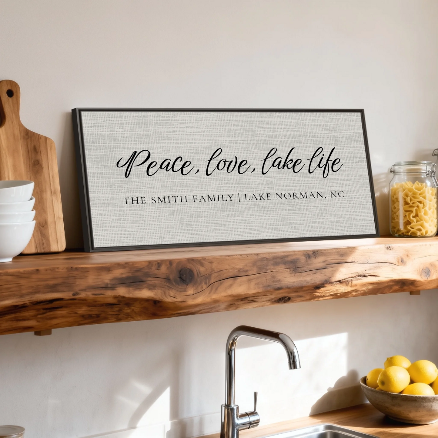 Shelf over kitchen sink espresso framed wide format 2.1