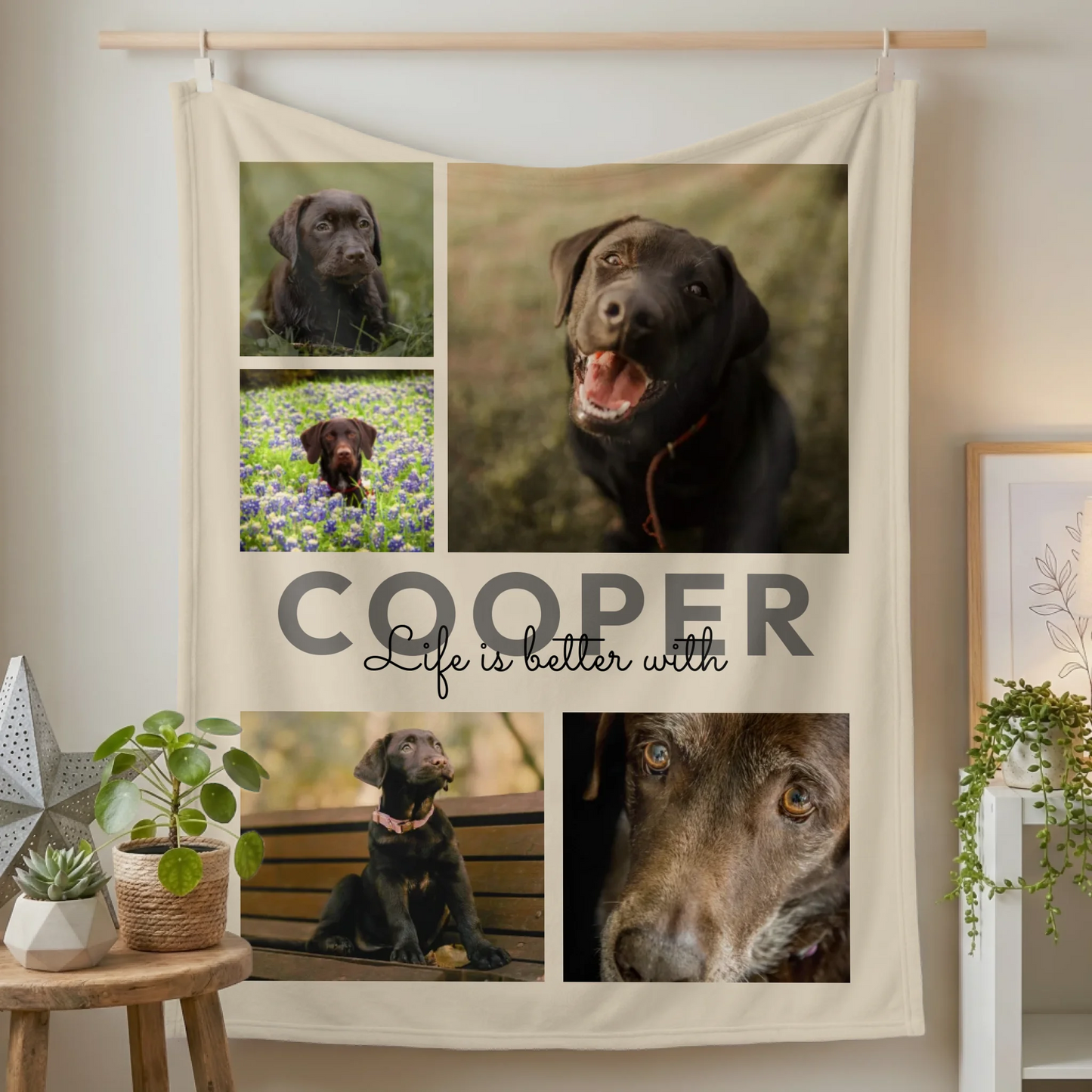 Fleece Blanket Small on Wall Lifestyle Closeup