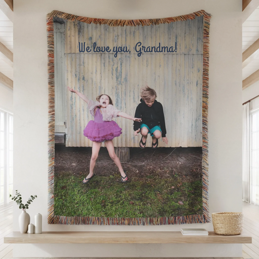 Woven Blanket Lifestyle Closeup Mockup