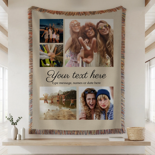 Woven Blanket Lifestyle Closeup Mockup