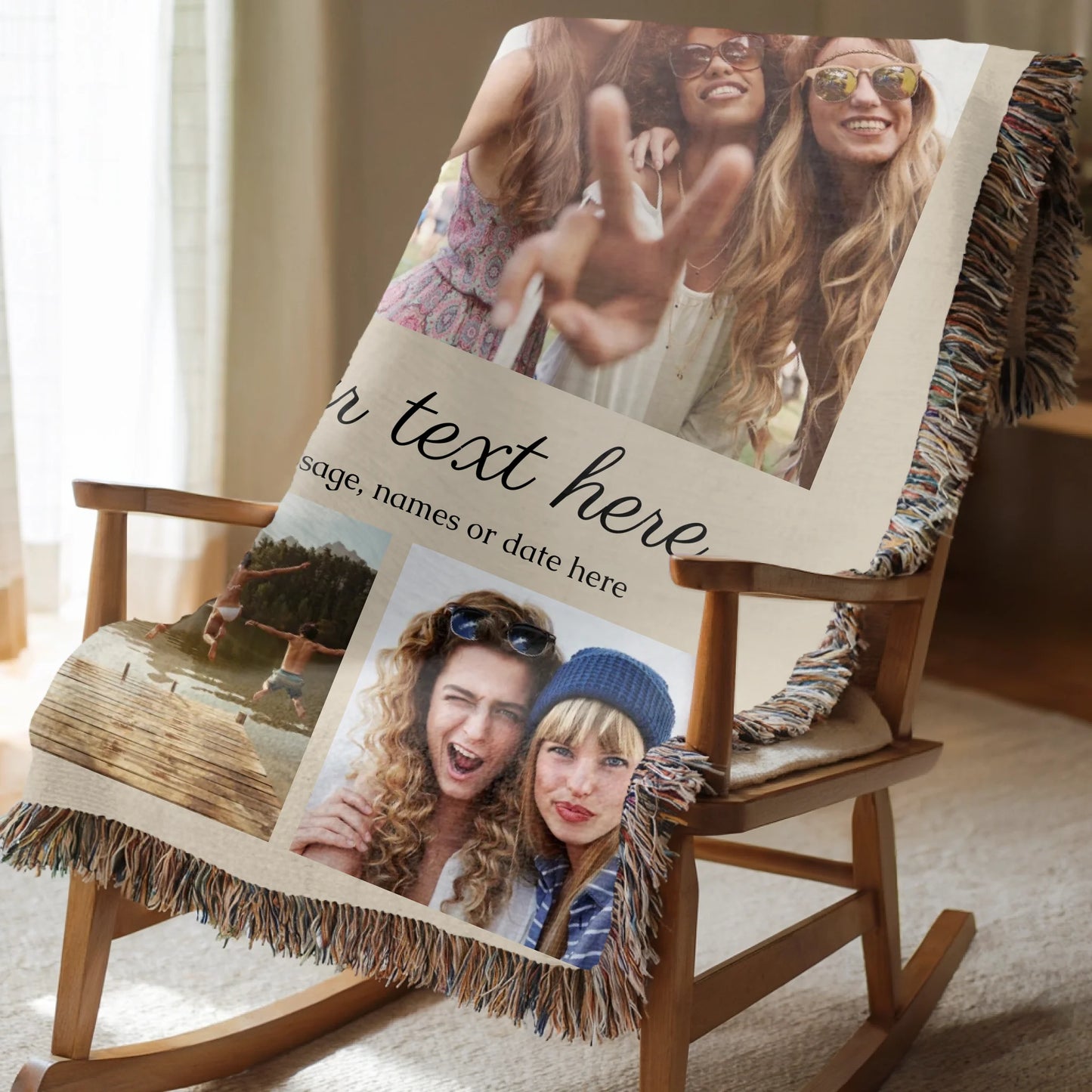 Photo Collage Blanket with Names & Messages - Personalized