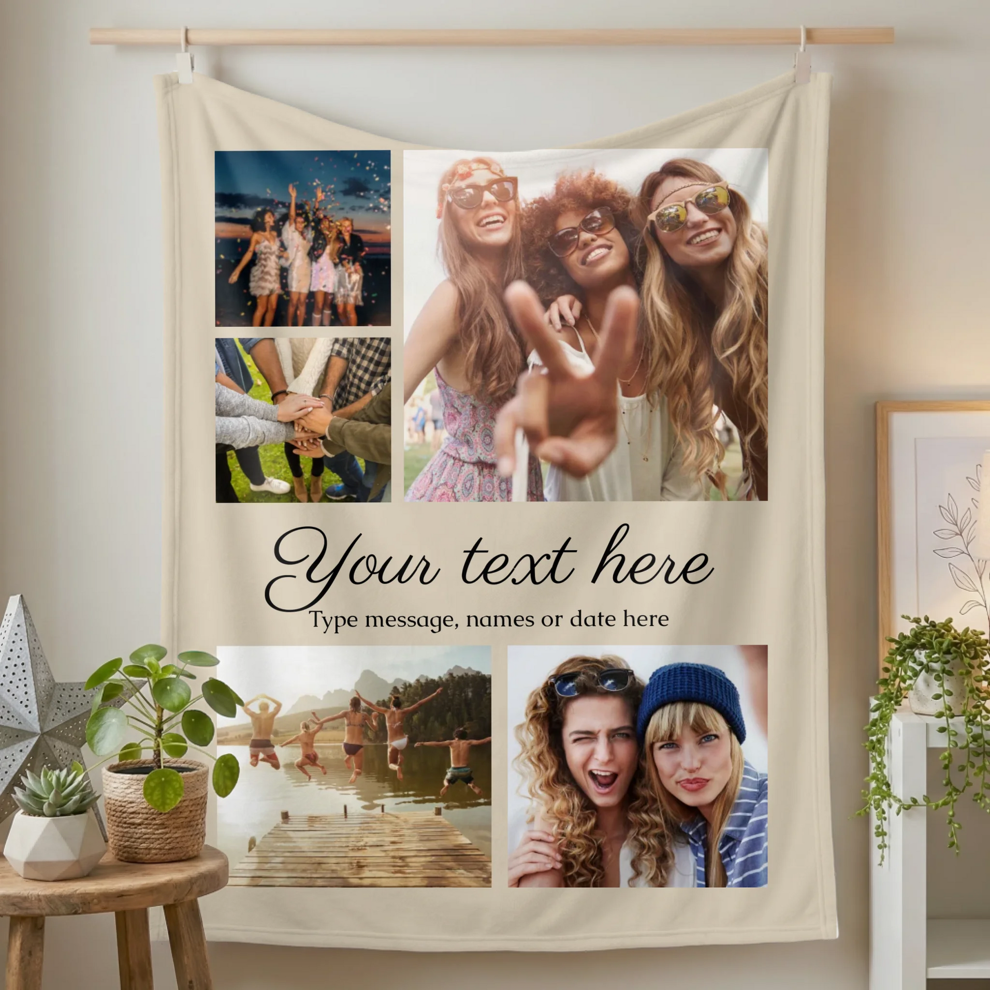Fleece Blanket Small on Wall Lifestyle Closeup