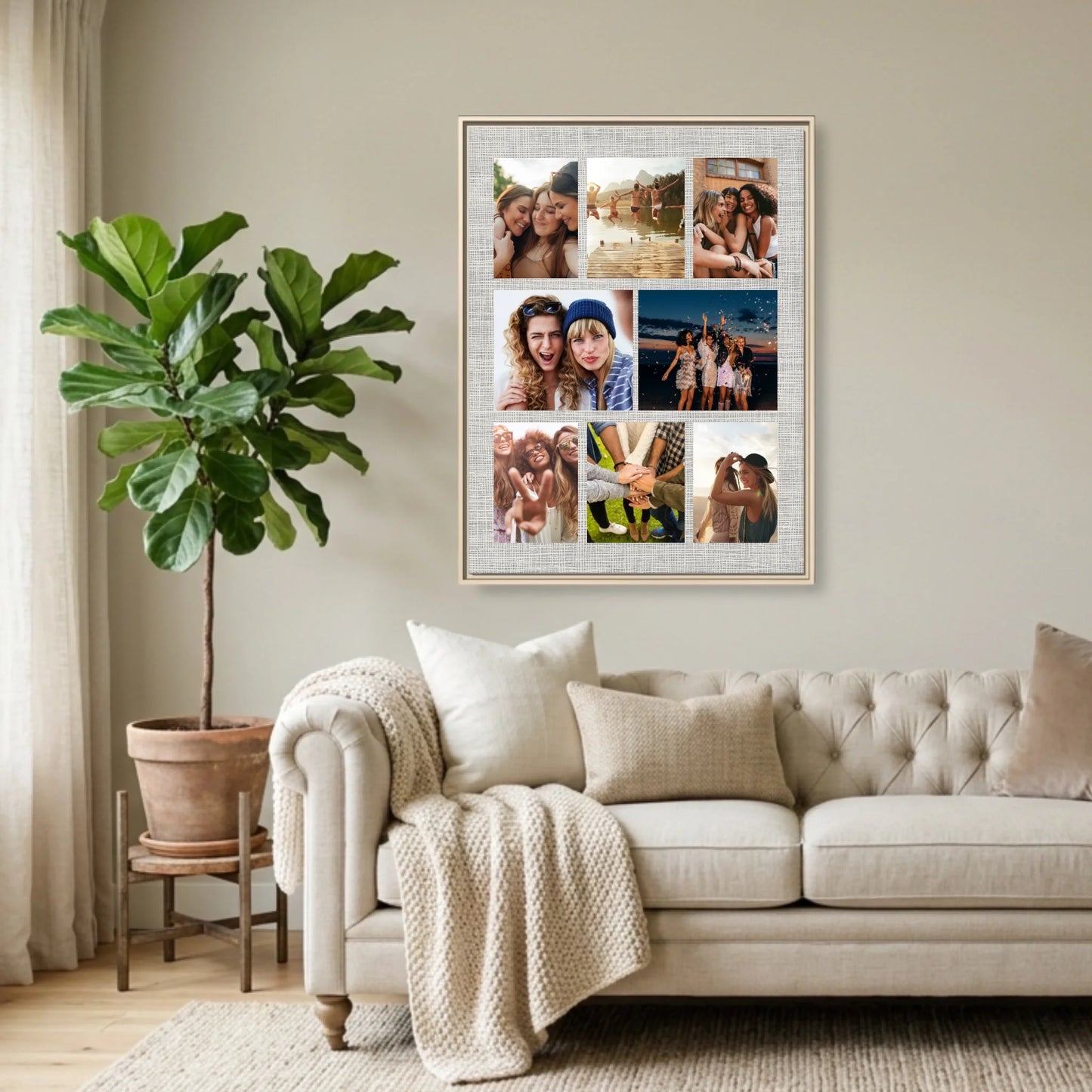 Natural Framed 30x40 (3.4) Vertical Rectangular Canvas